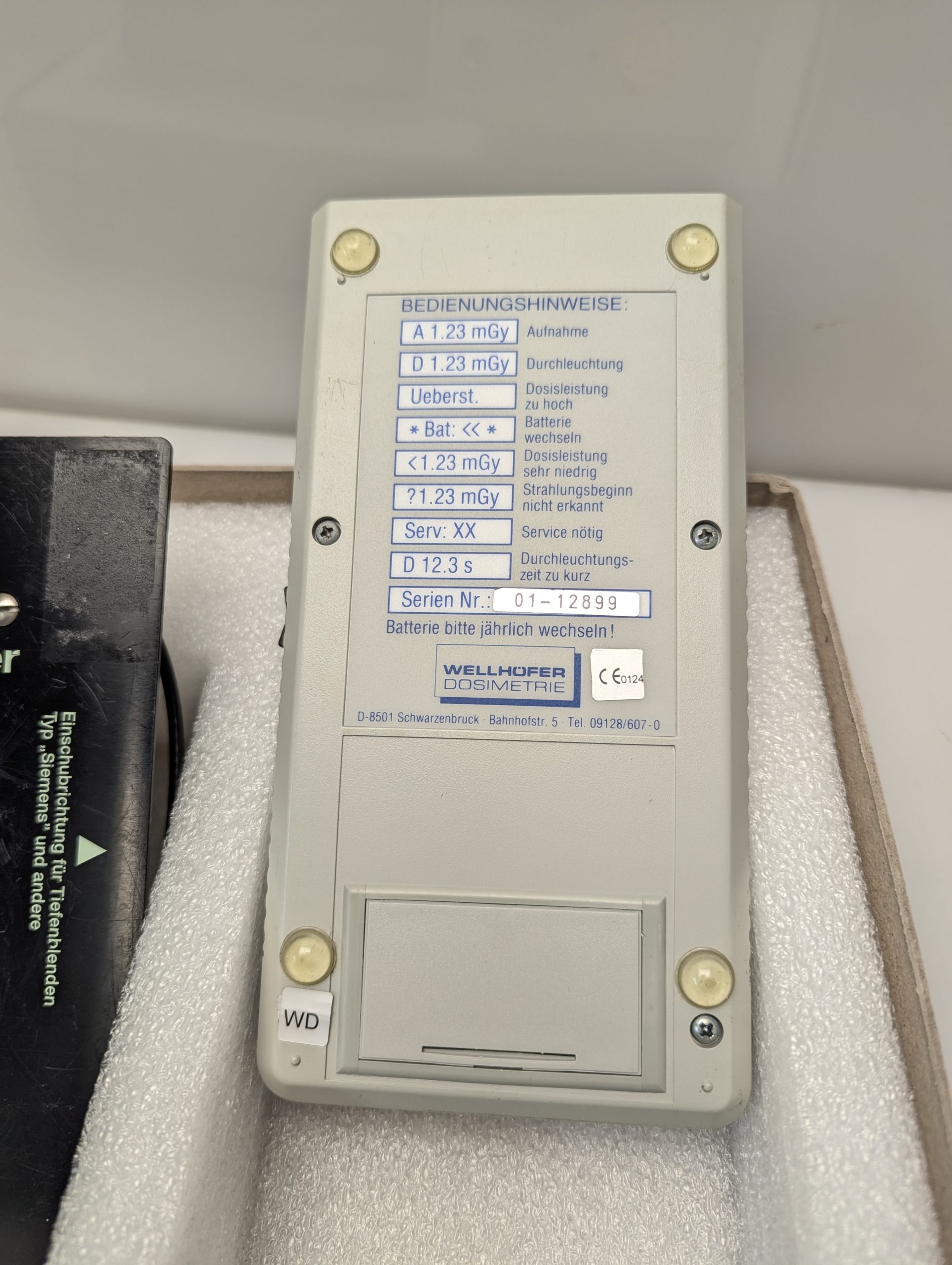 WELLHÖFER Dosimeter WD10 C + Platte Dosimeter Konstanzprüfung thumbnail 2