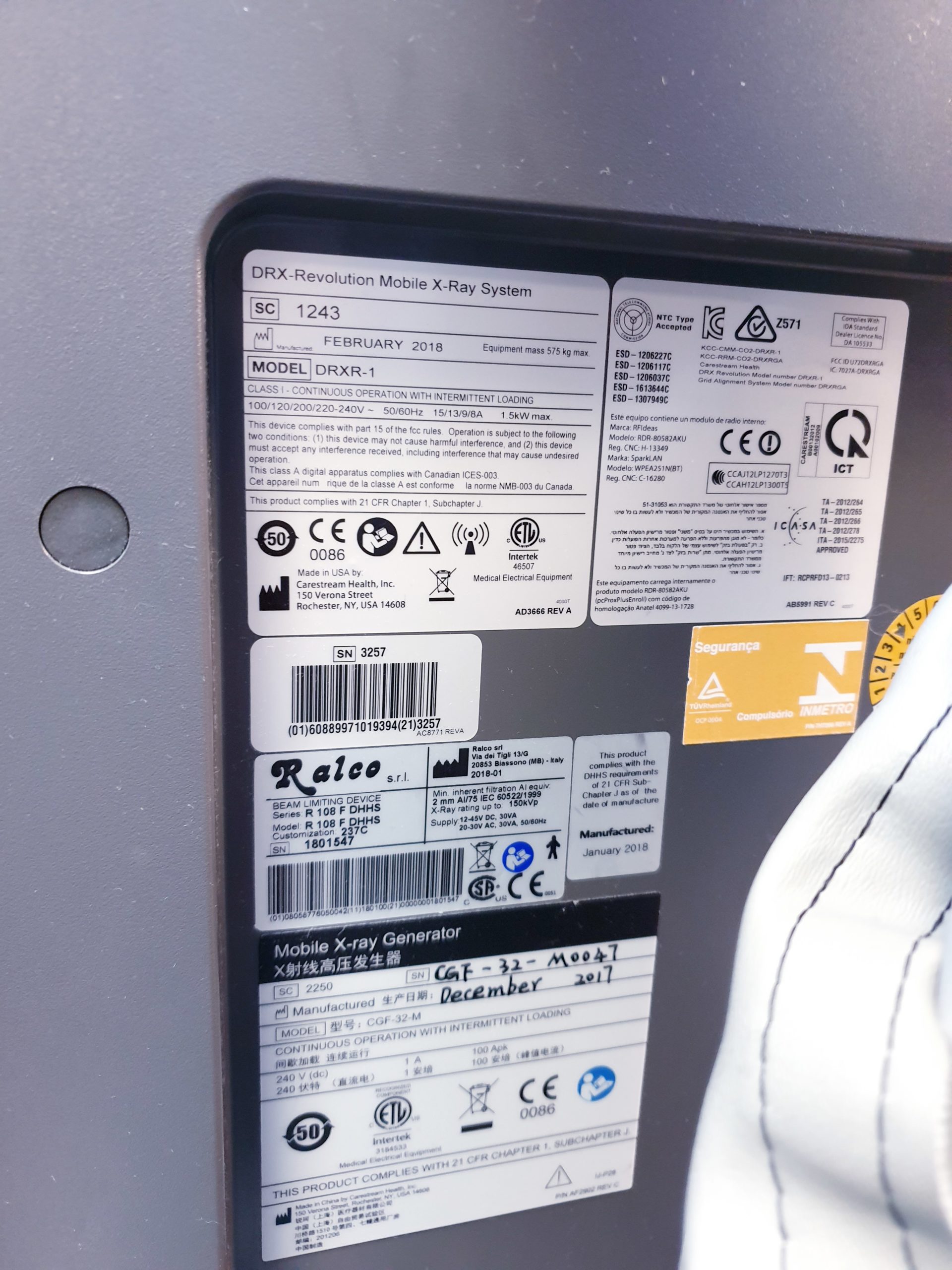 Carestream DRX-Revolution Mobile X-ray System DOM 2018 thumbnail 24