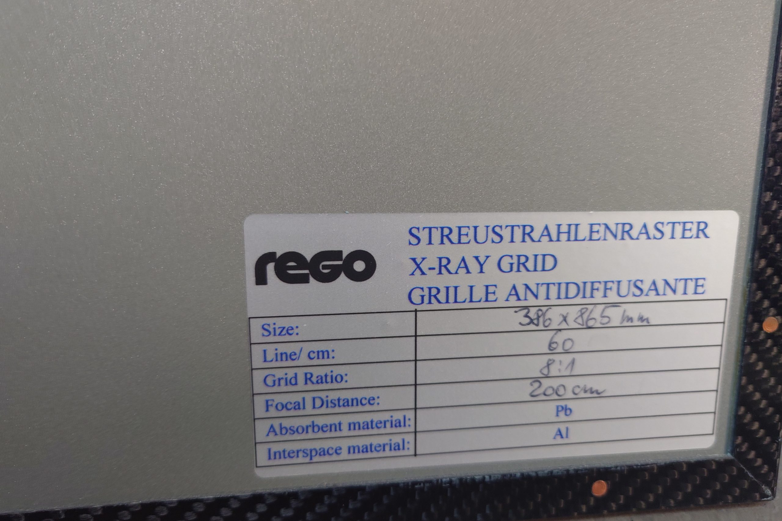 Streustrahlenraster -X-Ray Grid 386 x 865 mm mit 1 X BOTOM Fuji FCR 35,4 x 83 cm Typ LC AND 1 X top Kassetten thumbnail 5