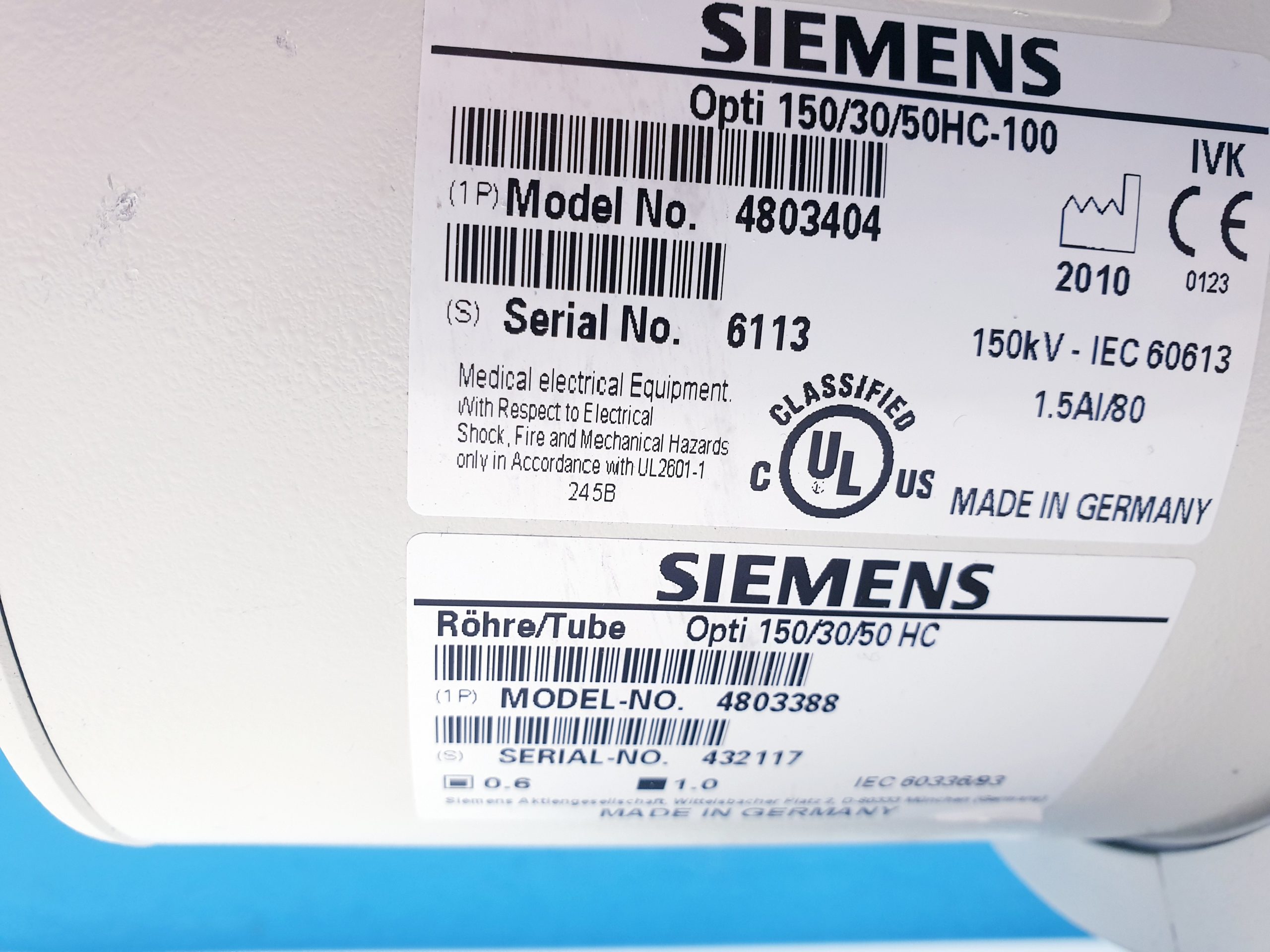 Siemens Opti 150/30/50HC – 100 150KV DOM 2010 thumbnail 2