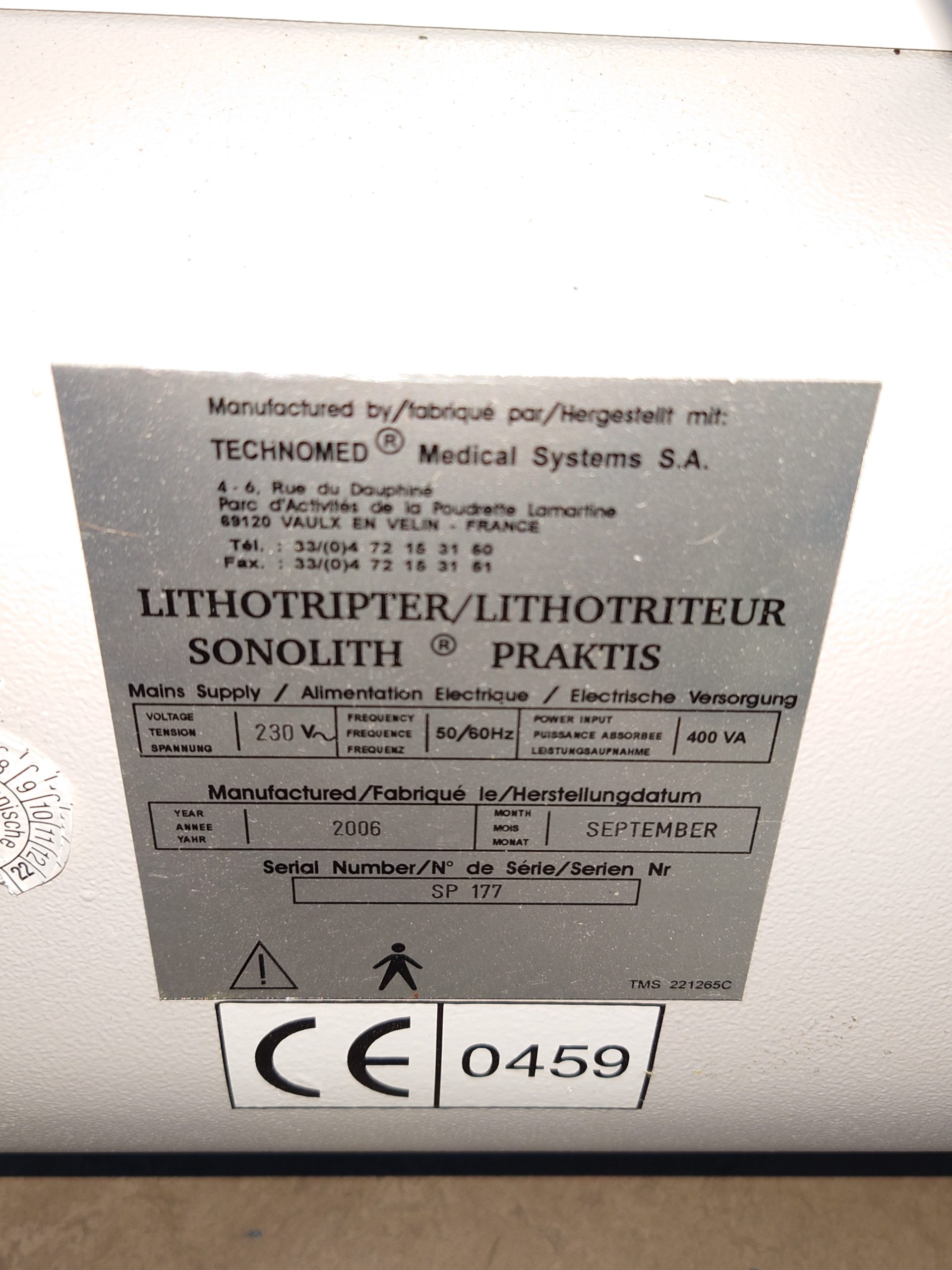 TMS Sonolith Praktis Lithotrpter thumbnail 12