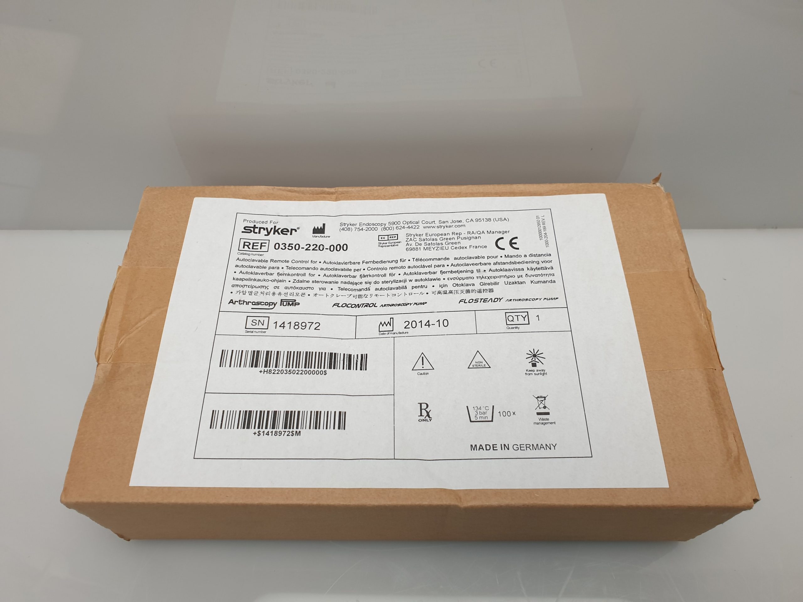 Stryker Endoscopy 350-220-000 FloControl Arthroscopy Pump Remote Hand Controller thumbnail 2