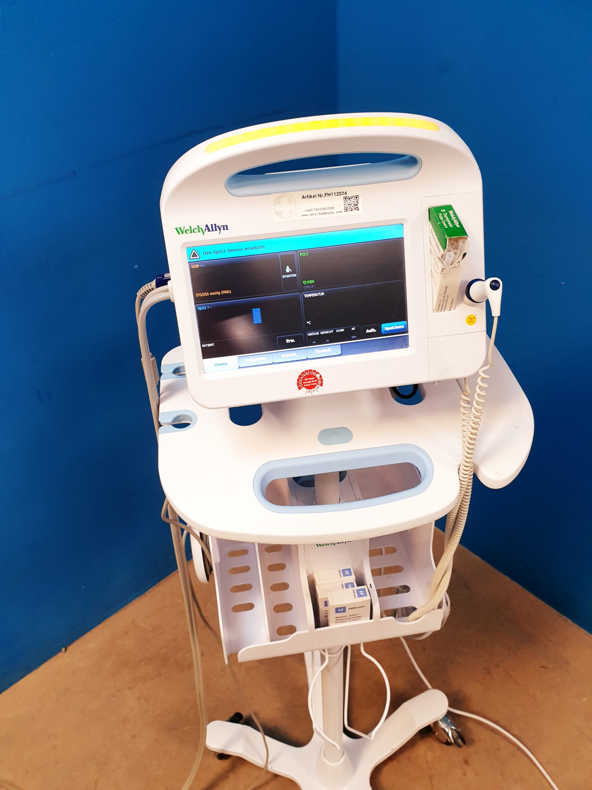 Welch Allyn Vital Signs Monitor 6000 Series NIBP SPO2 EKG UND TEMP thumbnail 6
