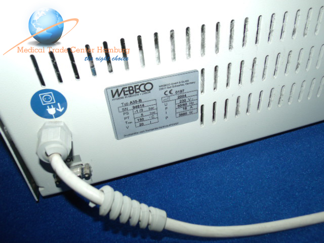 WEBECO Dampf-Sterilisator A35-B B-klasse Autoklav thumbnail 2
