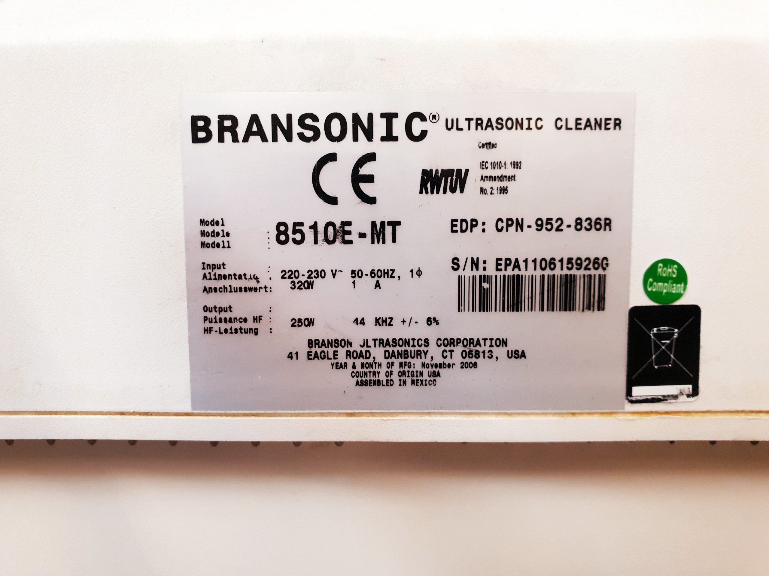 Branson 8510 Ultraschallreiniger Reiniger thumbnail 5