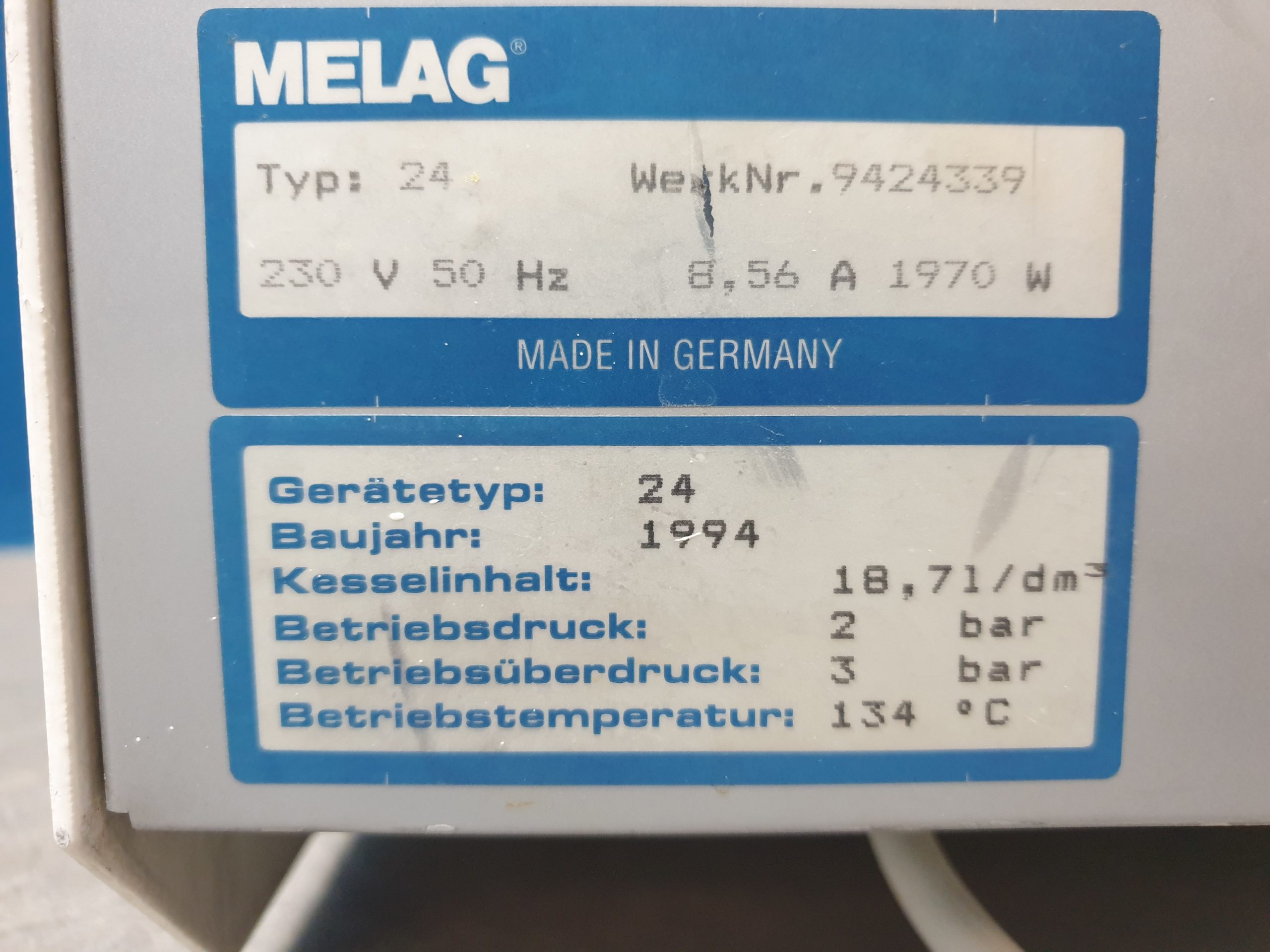 Melag 24 Autoklav + 4 Tabletts // Autoklav 24 Sterilisator thumbnail 6