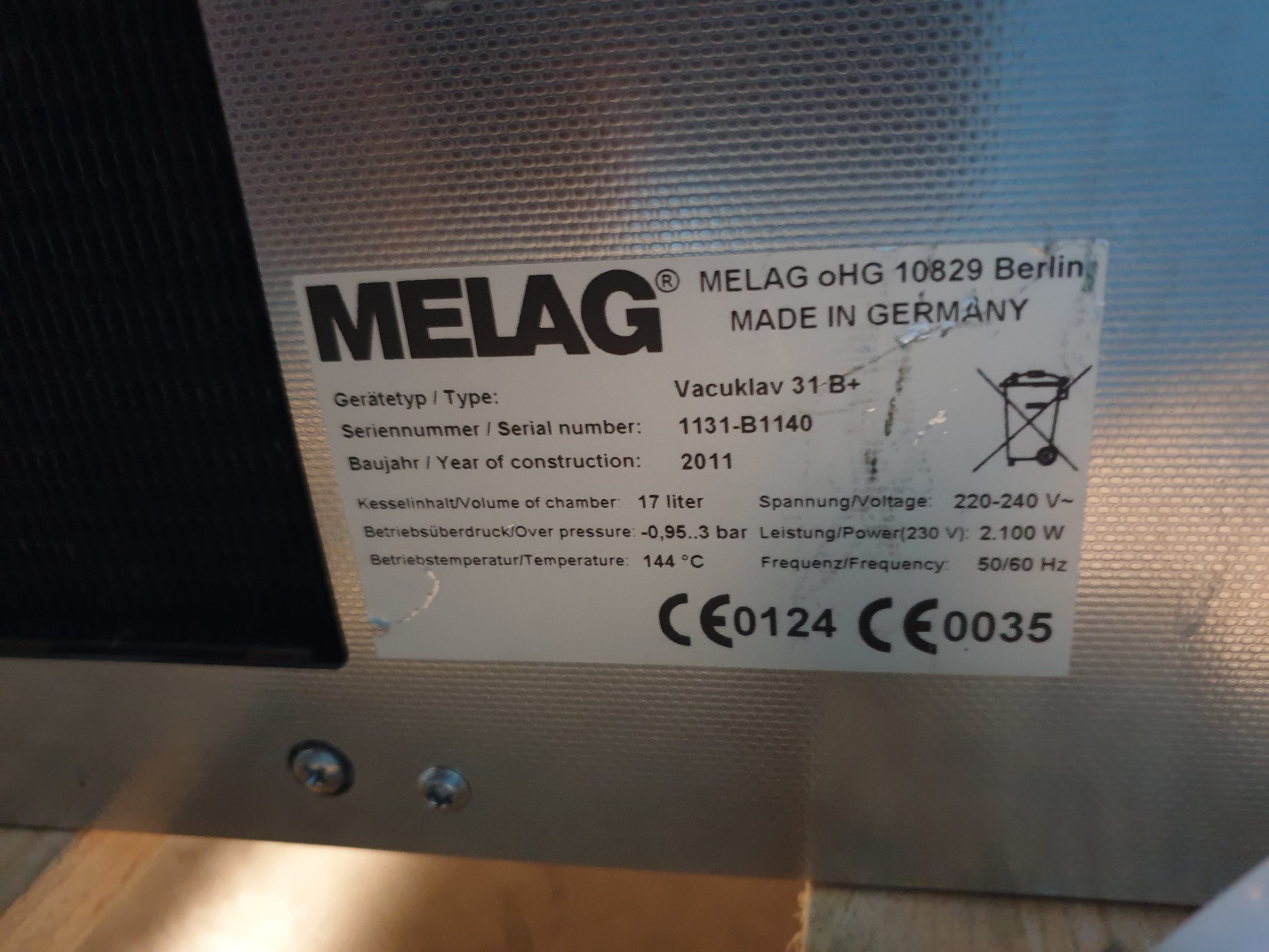 Melag Vacuklav 31B+ 31 B+ Sterilisator B-Klasse Autoklav thumbnail 3