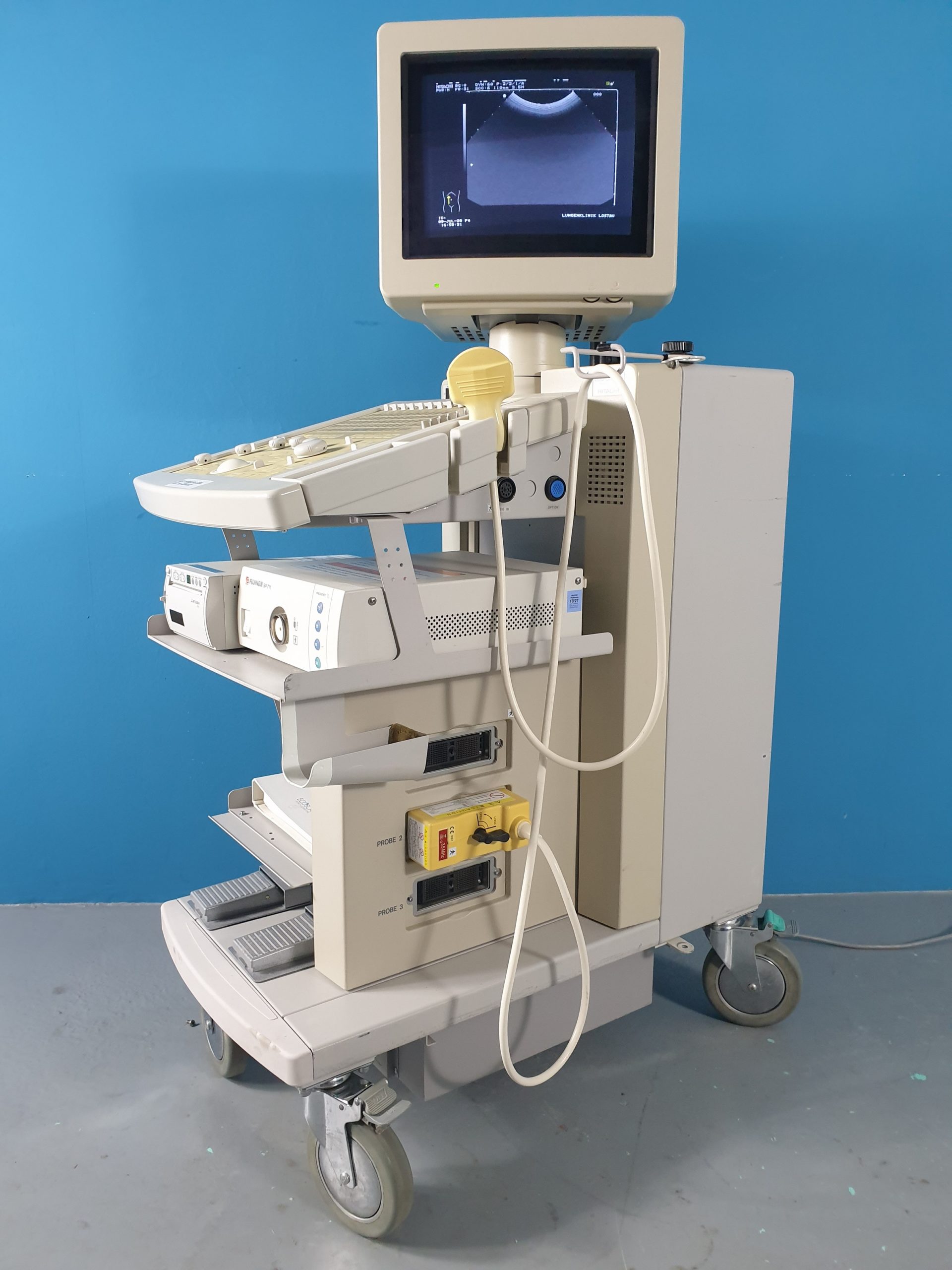 Hitachi EUB-525 RS + 3.5 Mhz Konvex Farbdoppler Ultraschallgerät thumbnail 5