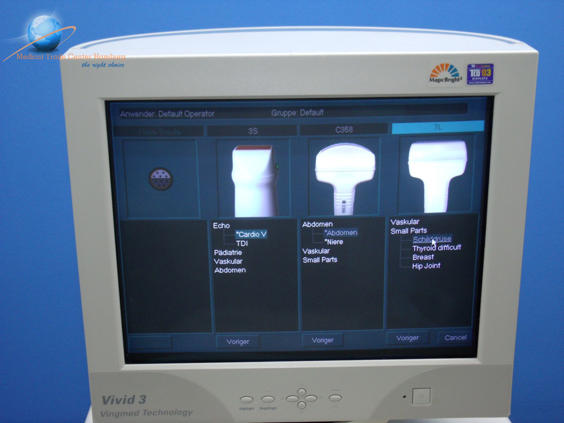 GE VIVID 3 Inkl 03 Probes , EKG Modul thumbnail 2