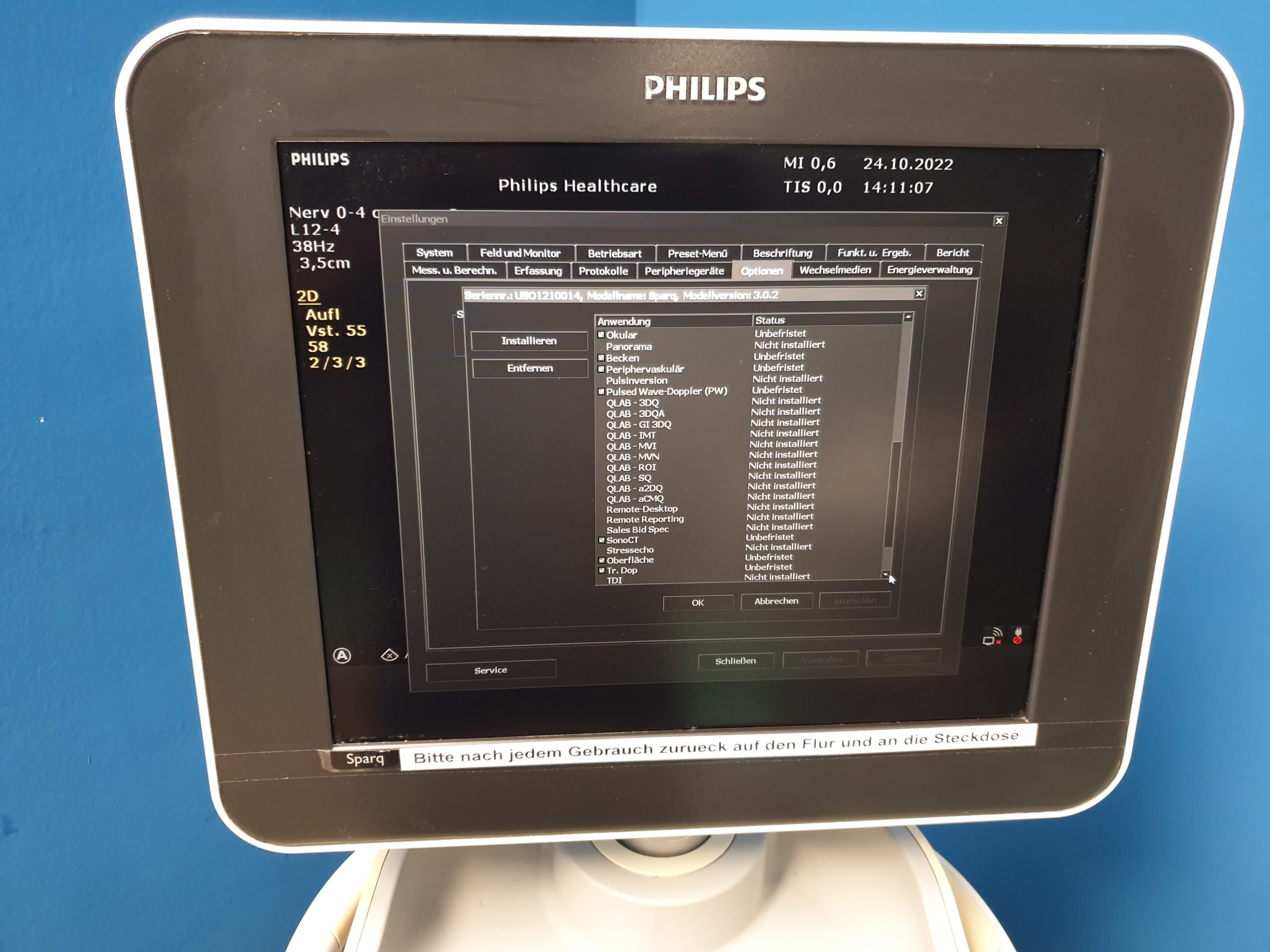Philips Sparq mit C6-2 Konvex und L12-4 Linear Farbdoppler DOM 2013 thumbnail 10