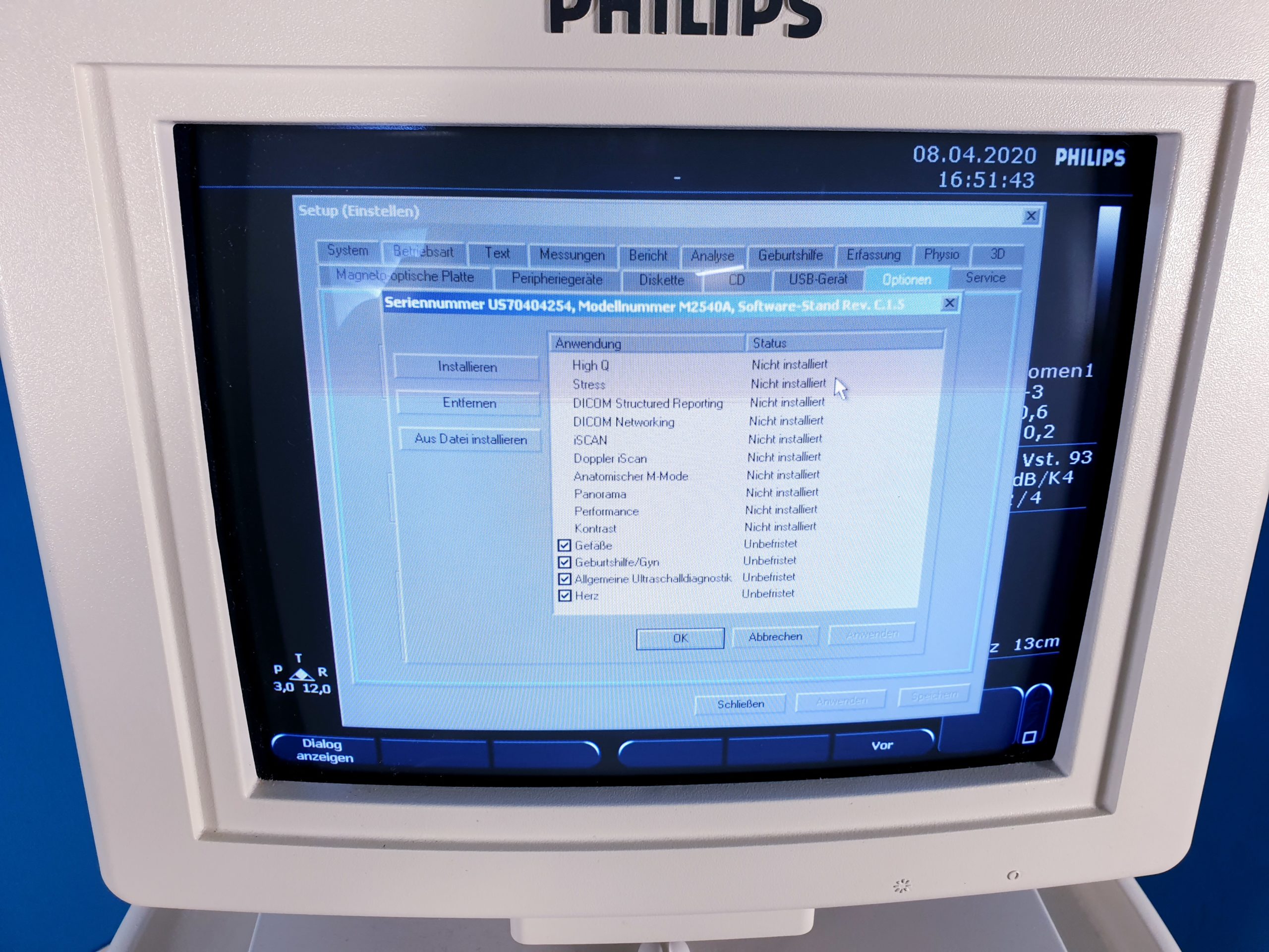 Philips EnVisor mit Konvex und Linear-Sonde Doppler, DOM 2004 thumbnail 8