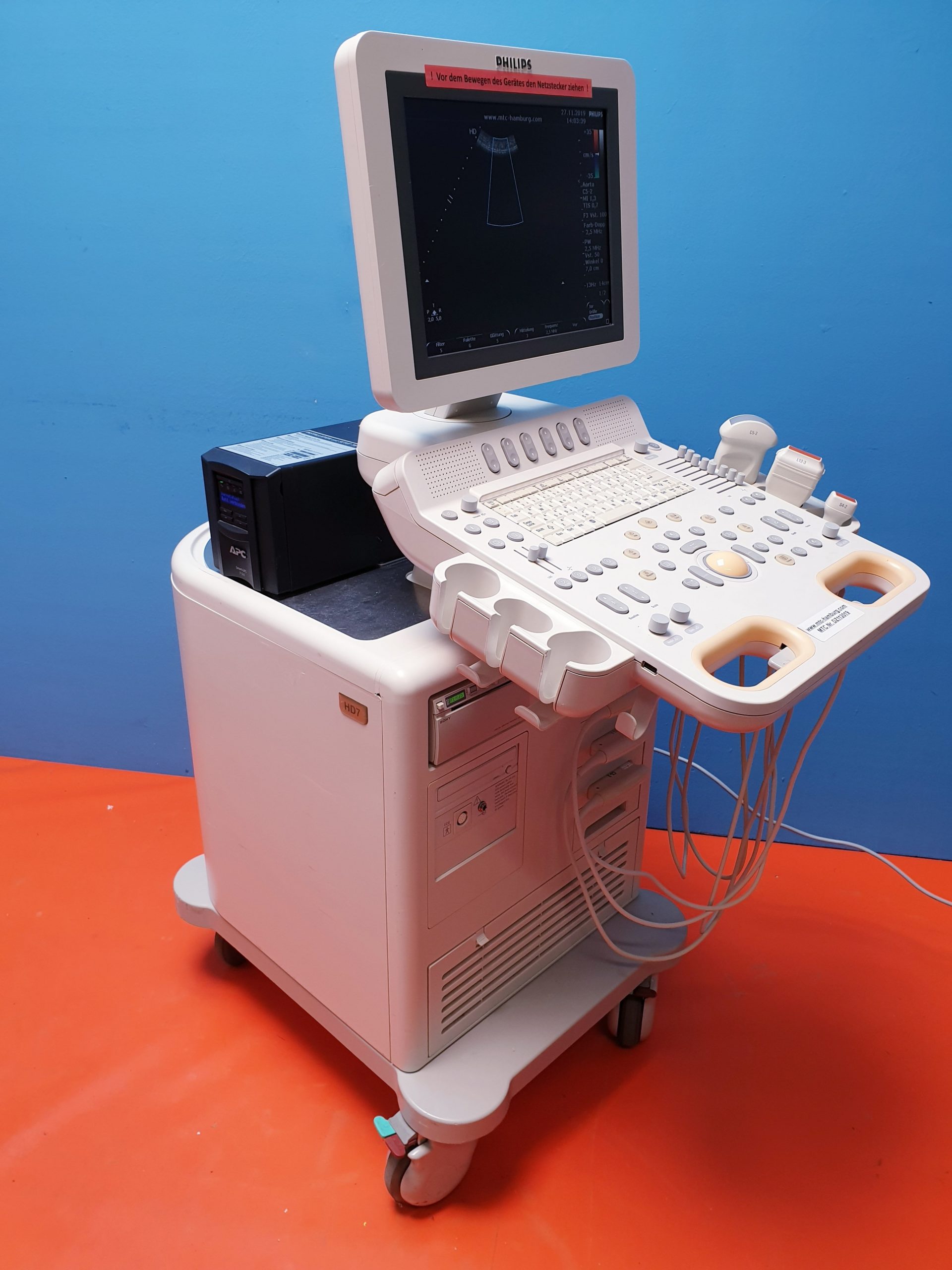 Philips HD7 + Konvex (C5-2) Linear (L12-3) + Kardio S4-2 + Drucker Kardiomaschine — image 1 of 2