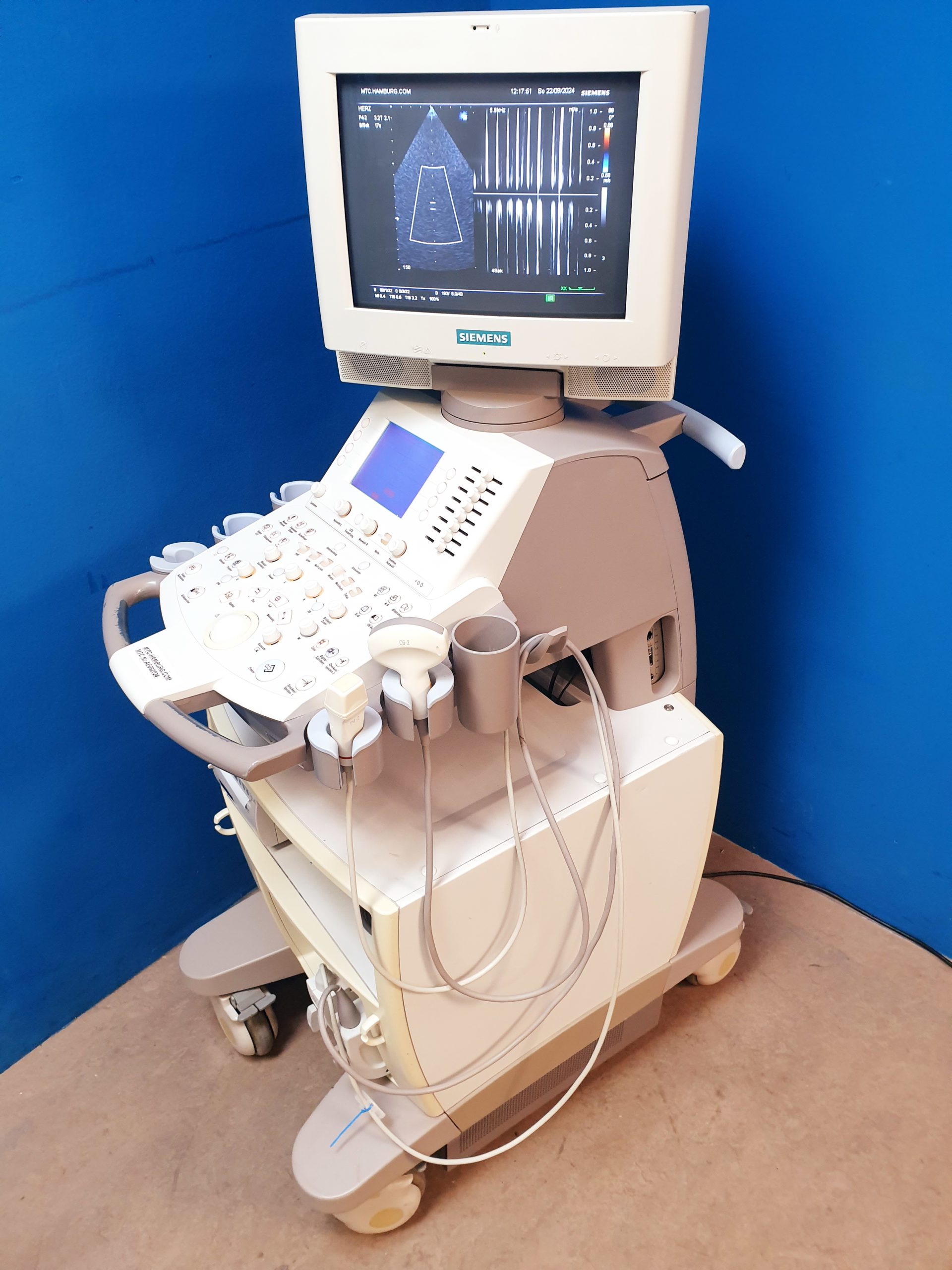 Siemens G50 + P4-2 Echossonde + C6-2 Konvex Sonde + Printer P91 Farbdoppler thumbnail 11