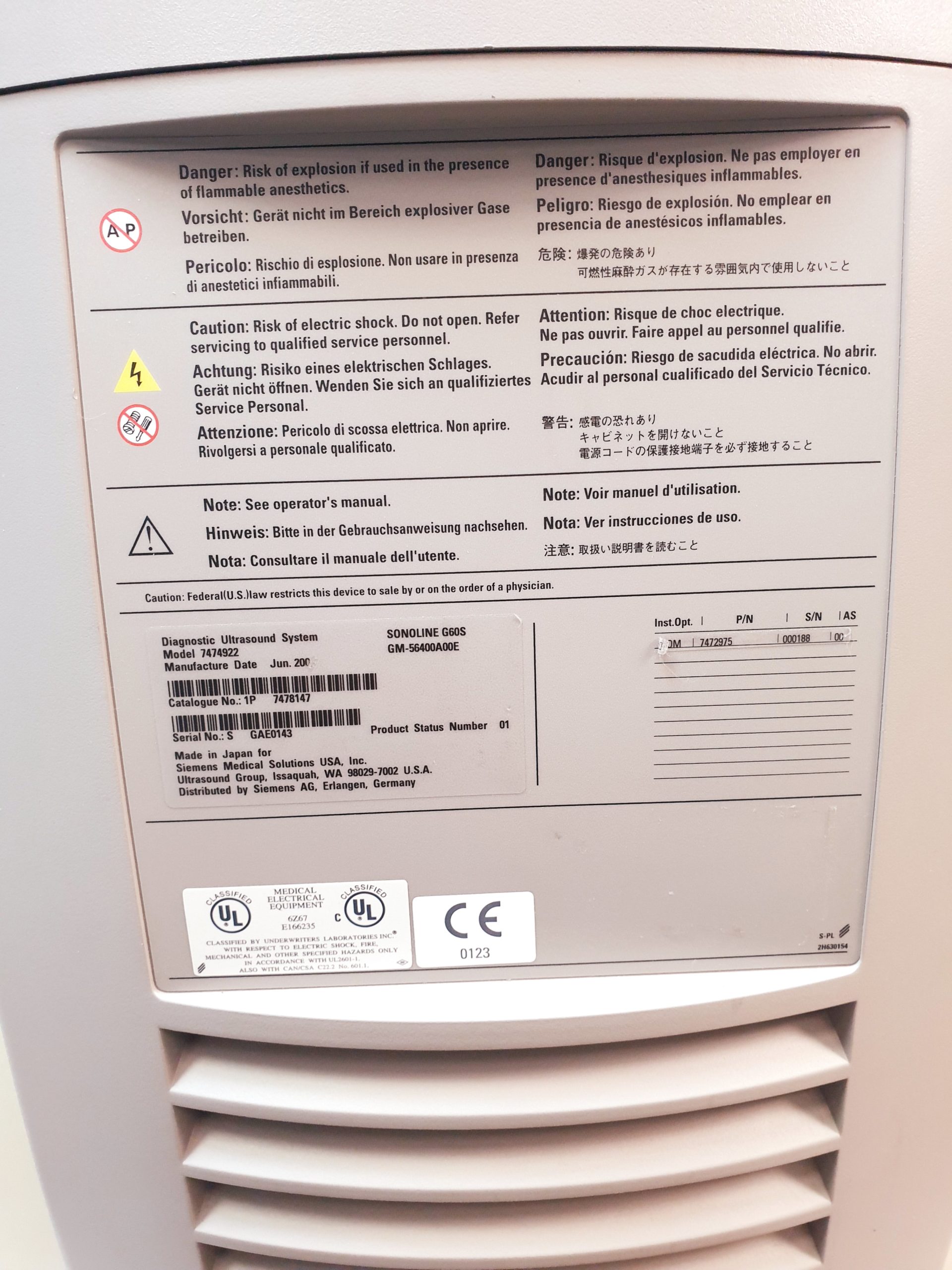 Siemens G50 + P4-2 Echossonde + C6-2 Konvex Sonde + Printer P91 Farbdoppler thumbnail 13