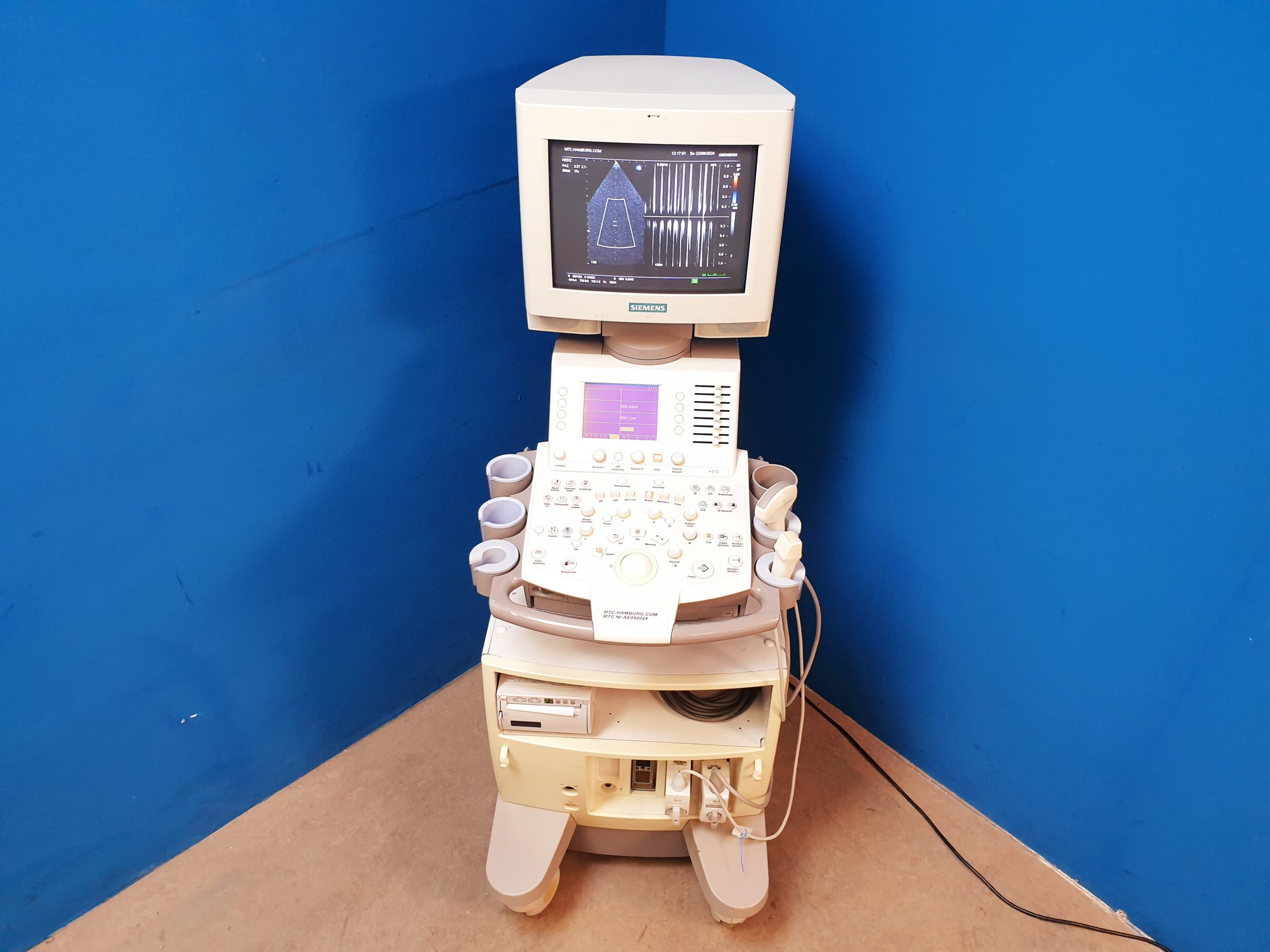 Siemens G50 + P4-2 Echossonde + C6-2 Konvex Sonde + Printer P91 Farbdoppler thumbnail 14
