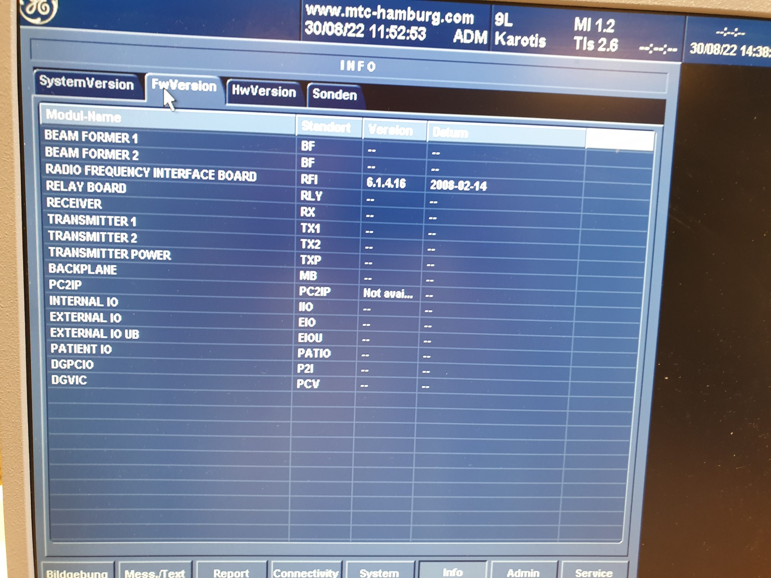 GE Vivid 7 Dimension mit GE M4S Echo Kardio Sonde und 9L Linear SW: 2.0.8 Application SW: 6.1.5 thumbnail 11