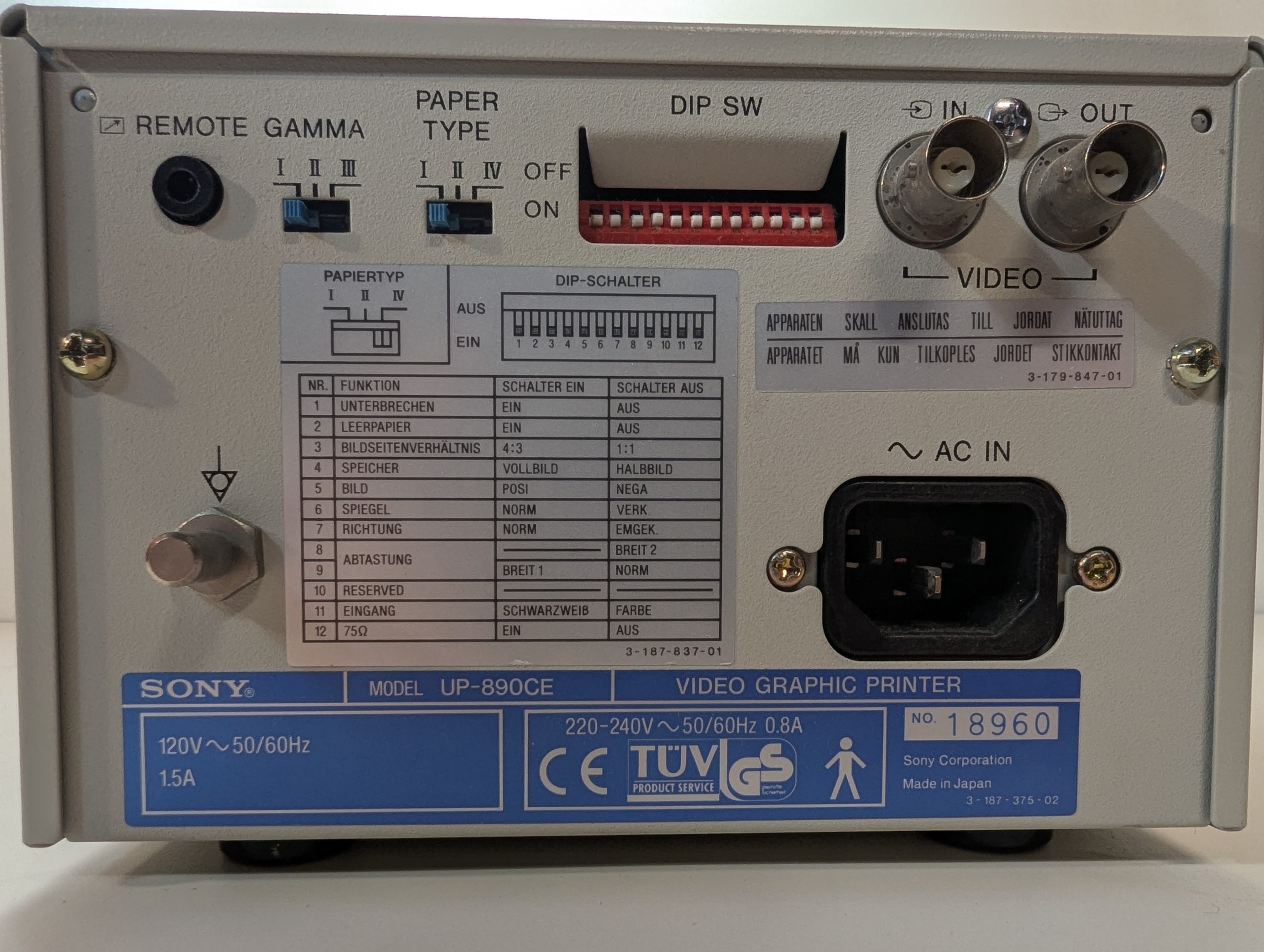 Sony UP-890CE Drucker Printer Sonoprinter thumbnail 7