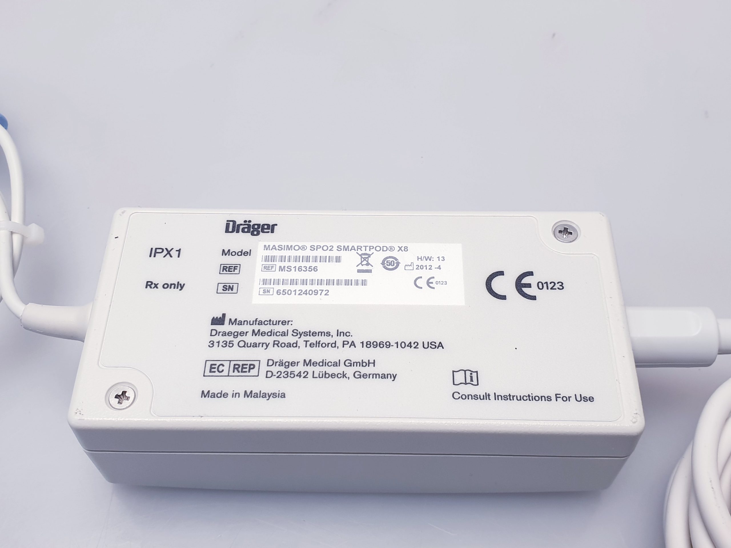 Draeger Dräger Masimo Set SpO2 Smartpod X8 REF MS16356 thumbnail 8