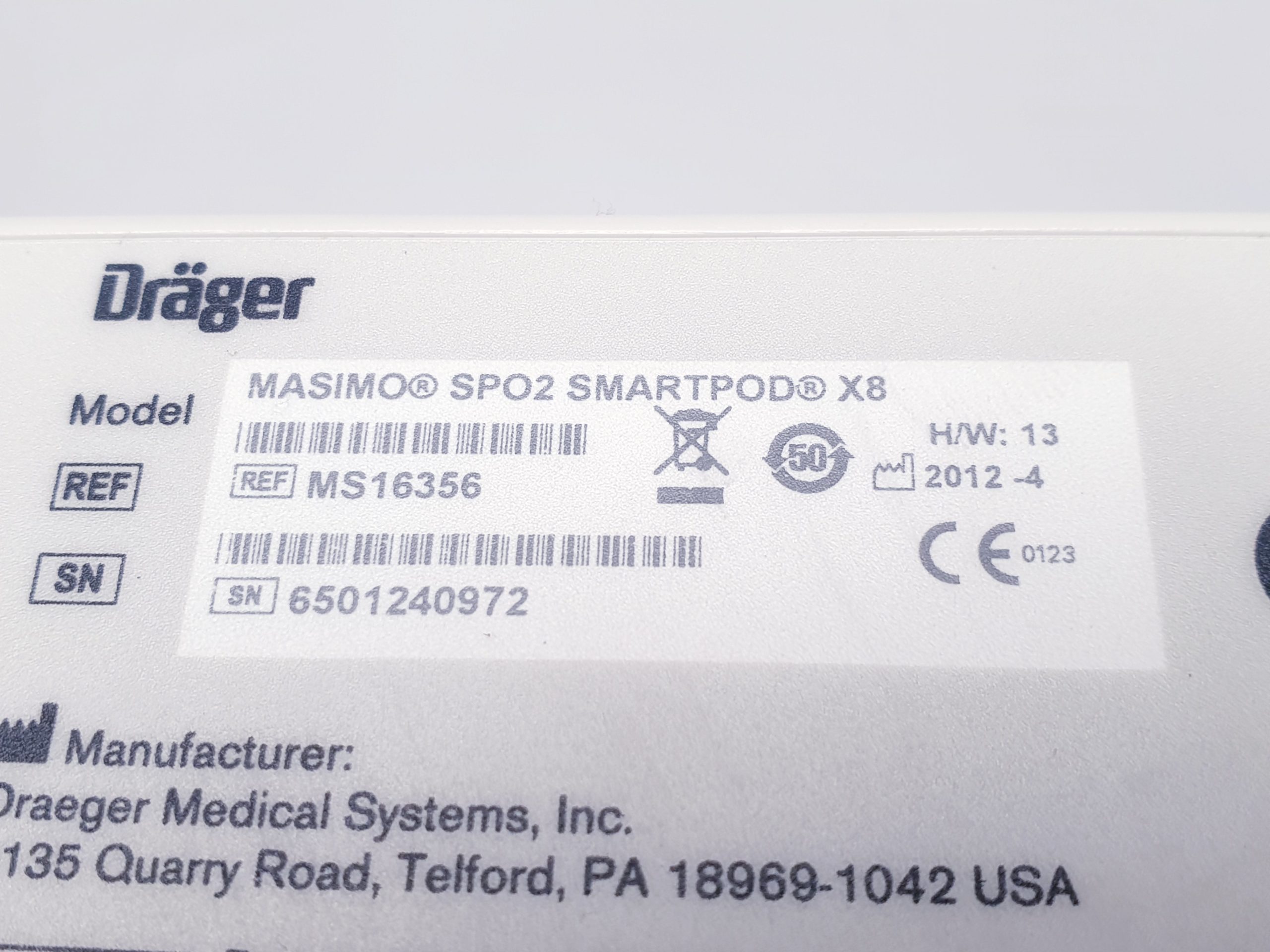 Draeger Dräger Masimo Set SpO2 Smartpod X8 REF MS16356 thumbnail 9