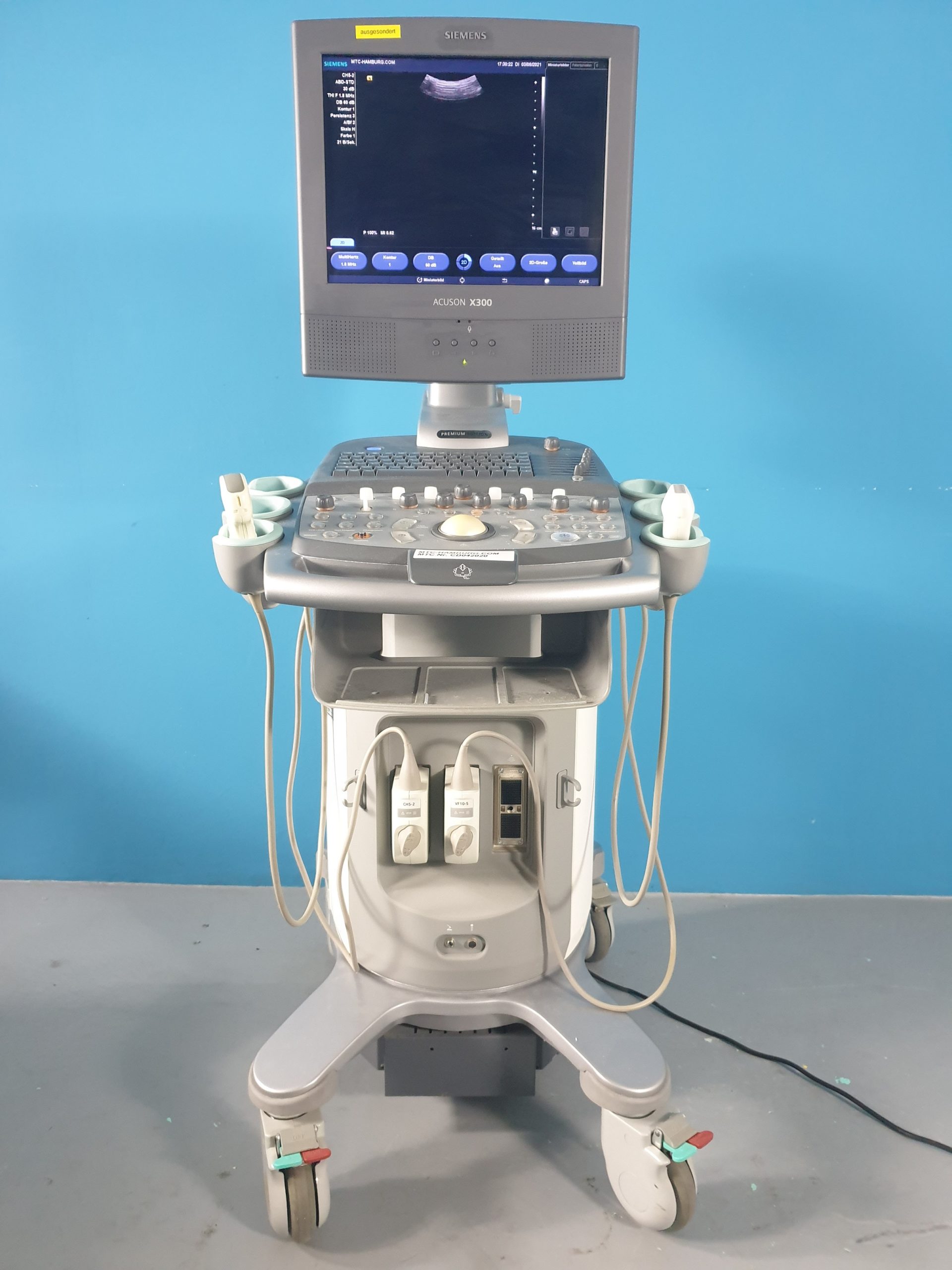 SIEMENS ACUSON X300 X 300 CH5-2 + VF10-5 Sonden – Konvex & Linear thumbnail 2
