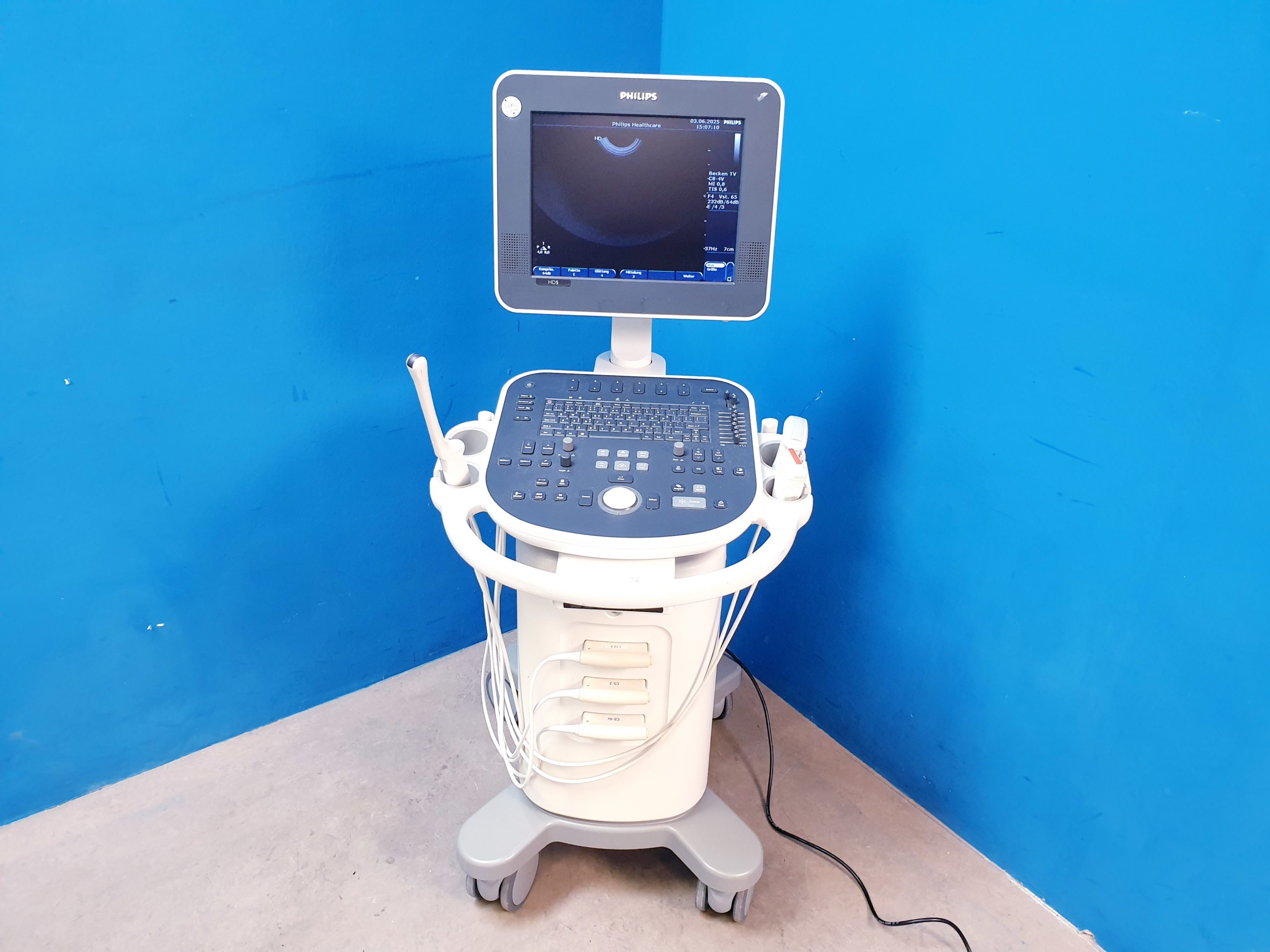 Philips HD 5 HD5 + C5-2 + C8-4v + L12-3 – Gynmaschine Farbdoppler thumbnail 3