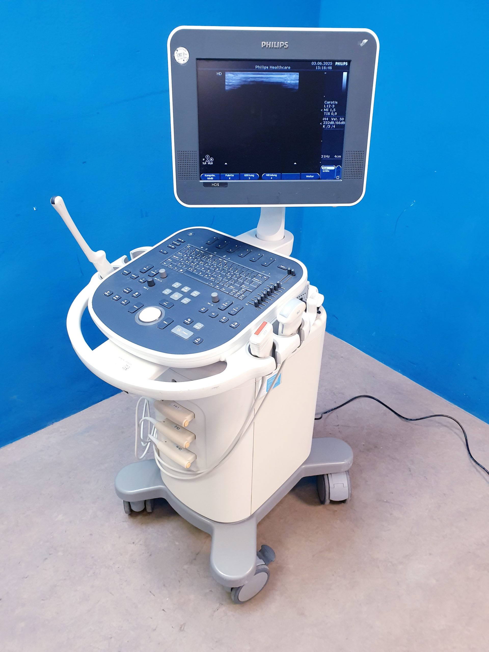 Philips HD 5 HD5 + C5-2 + C8-4v + L12-3 – Gynmaschine Farbdoppler thumbnail 9