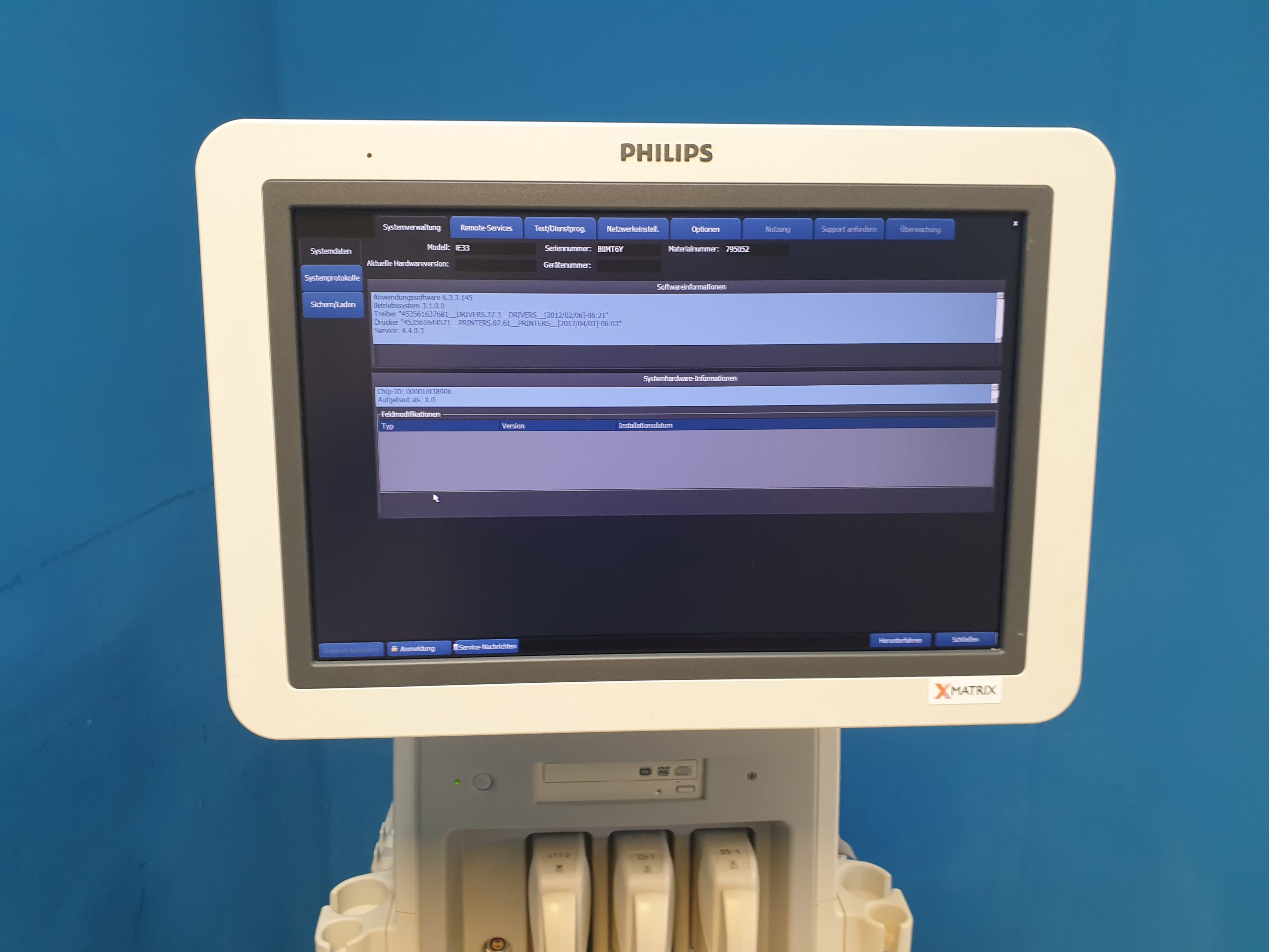 Philips iE33 – IE33 + S5-1 Echo + L11-3 Linear Sonde + Kardiomaschine + C5-1 Konvex Kardio Ultraschallgerät thumbnail 23