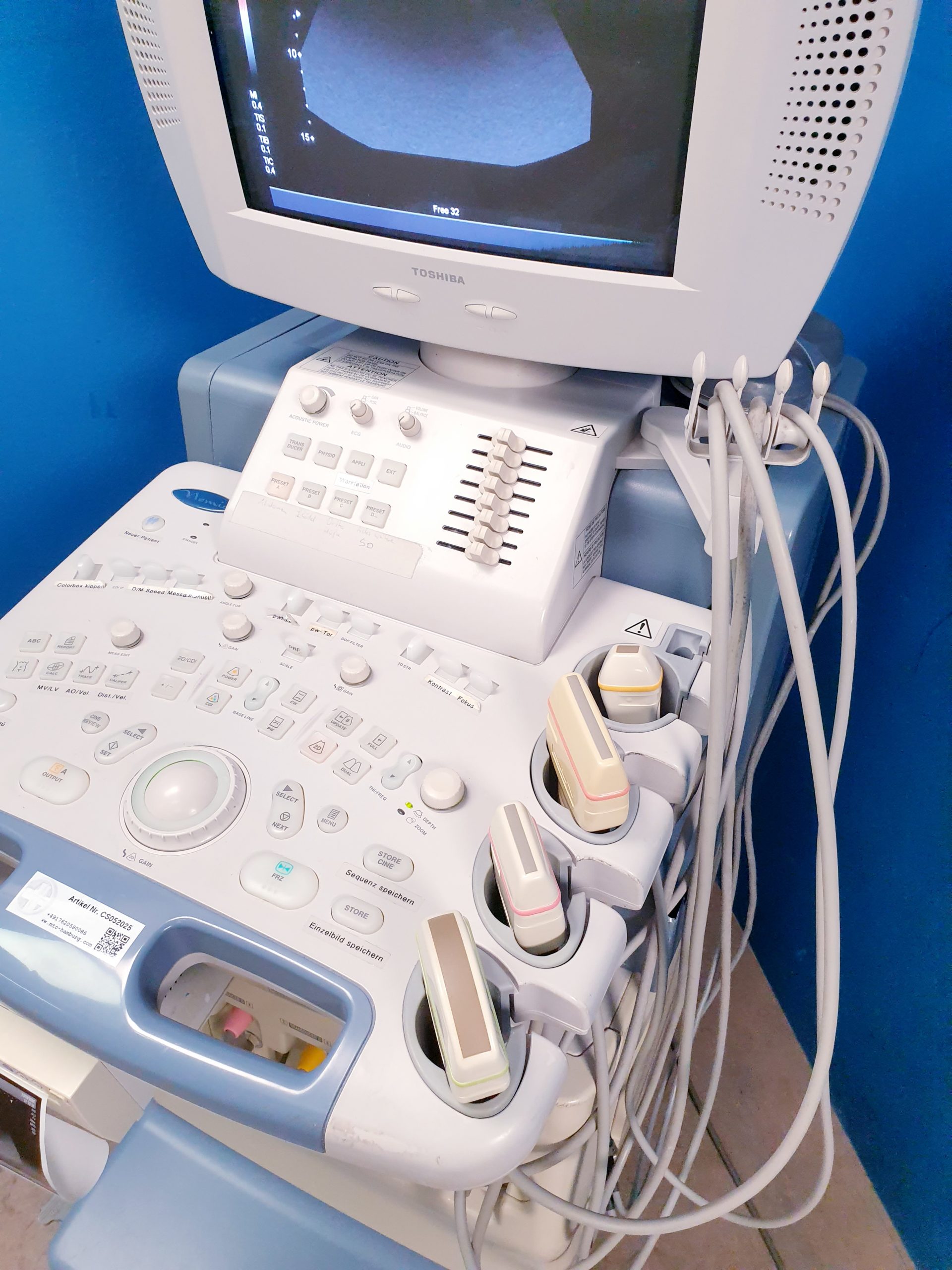 TOSHIBA NEMIO 20 SSA-550A Farbdoppler Ultraschallgerät mit 4 Sonden – und Printer thumbnail 2