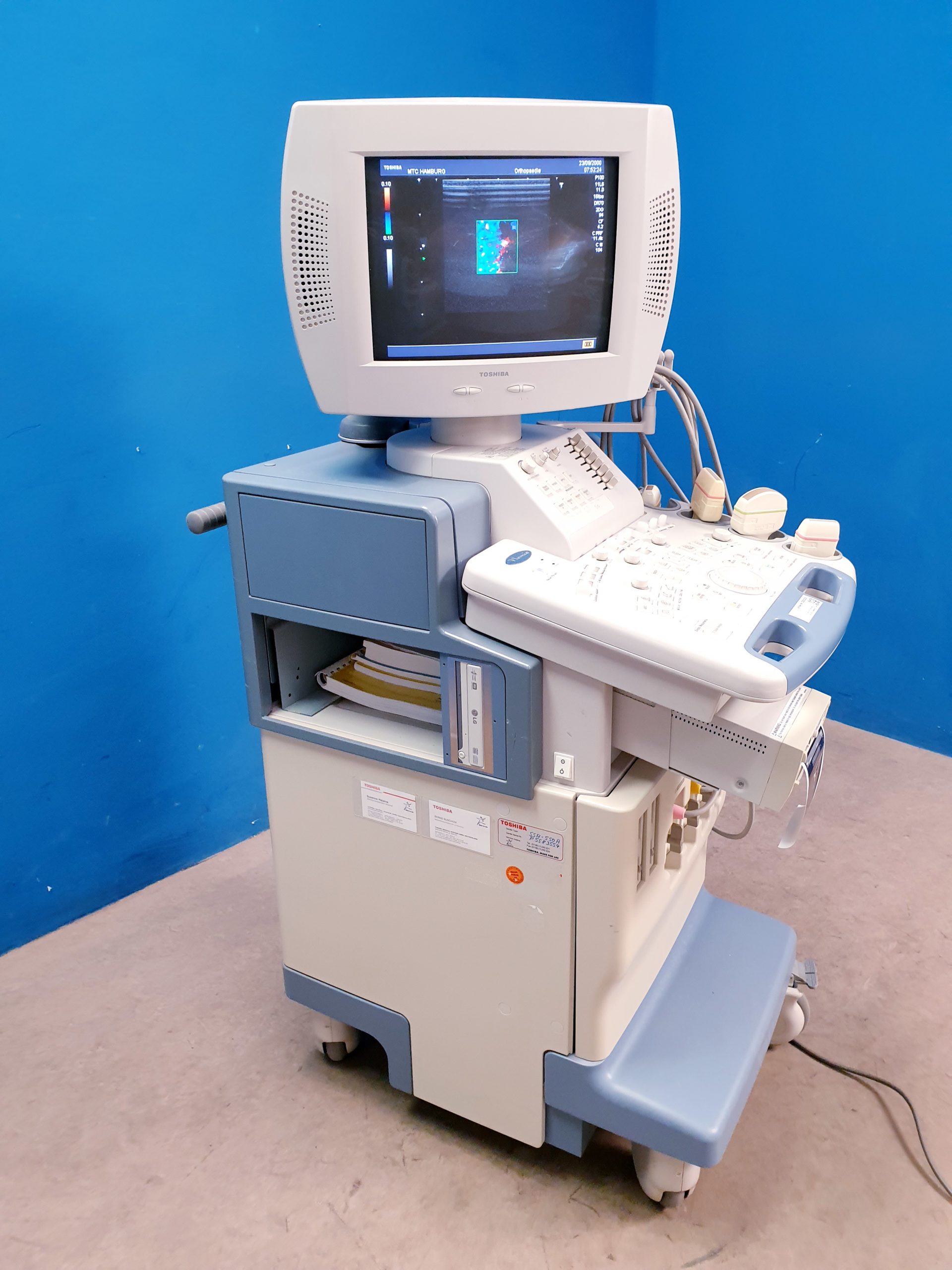 TOSHIBA NEMIO 20 SSA-550A Farbdoppler Ultraschallgerät mit 4 Sonden – und Printer thumbnail 22
