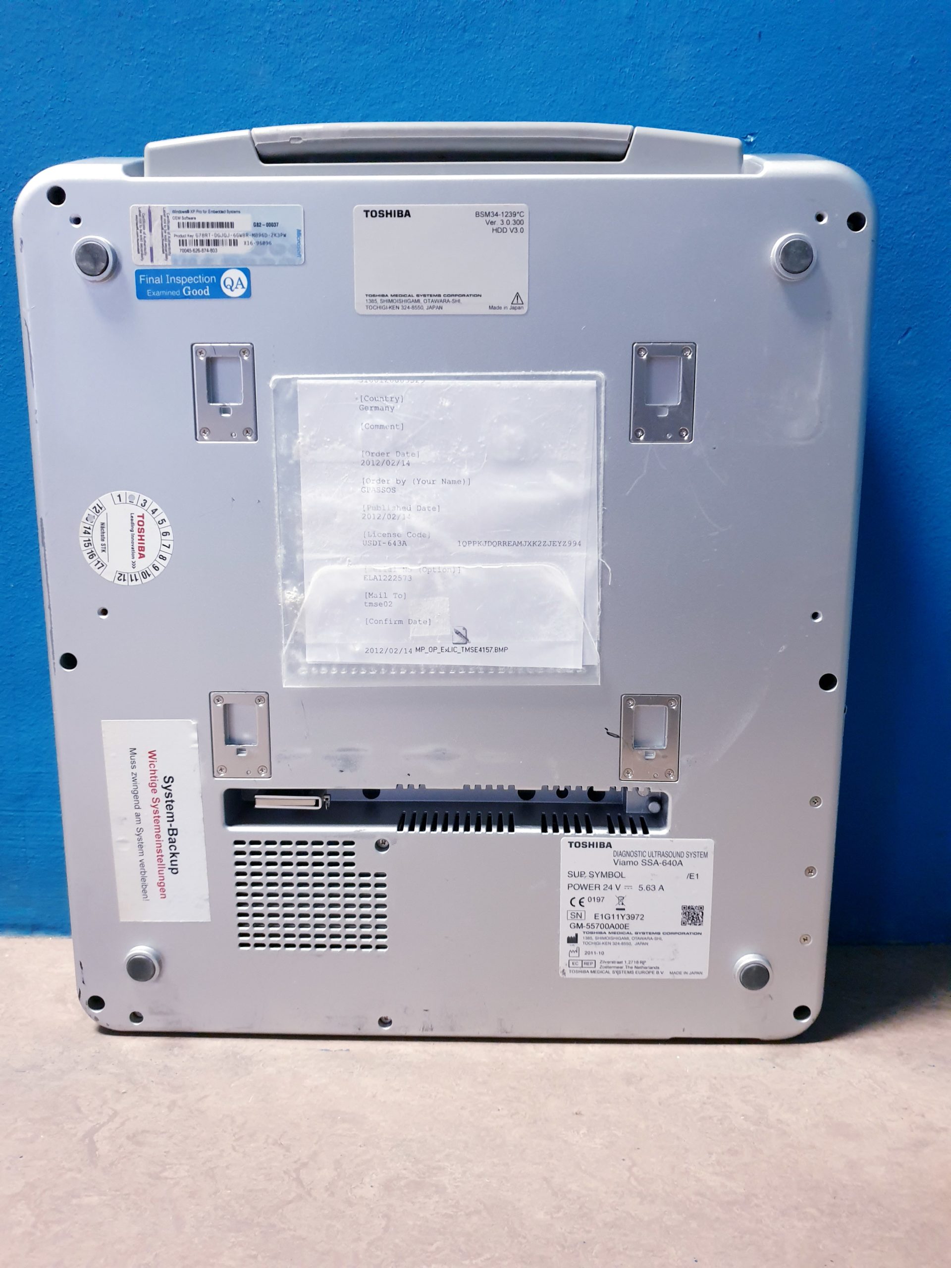 Toshiba Viamo SSA-640A Ultraschallsystem – Ohne Festplatte – Defekt thumbnail 14