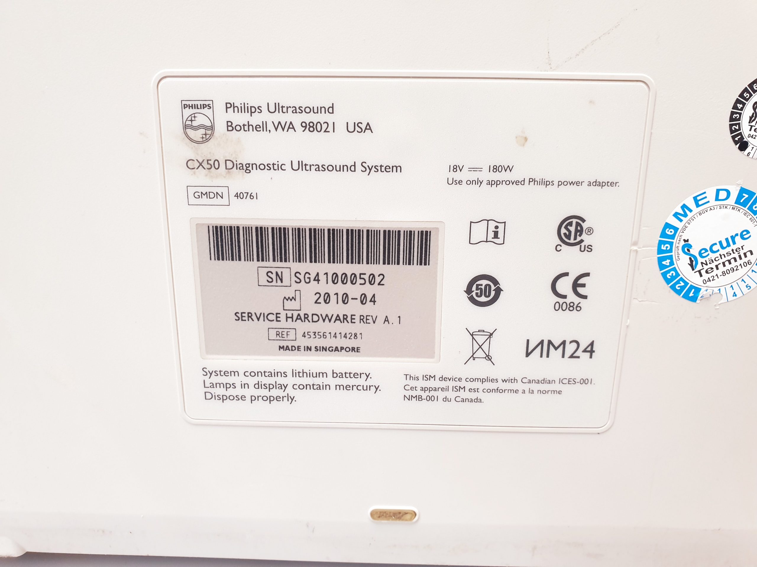 Philips CX50 diagnostic Ultrasound kardiomaschine Ohne Sonden thumbnail 17