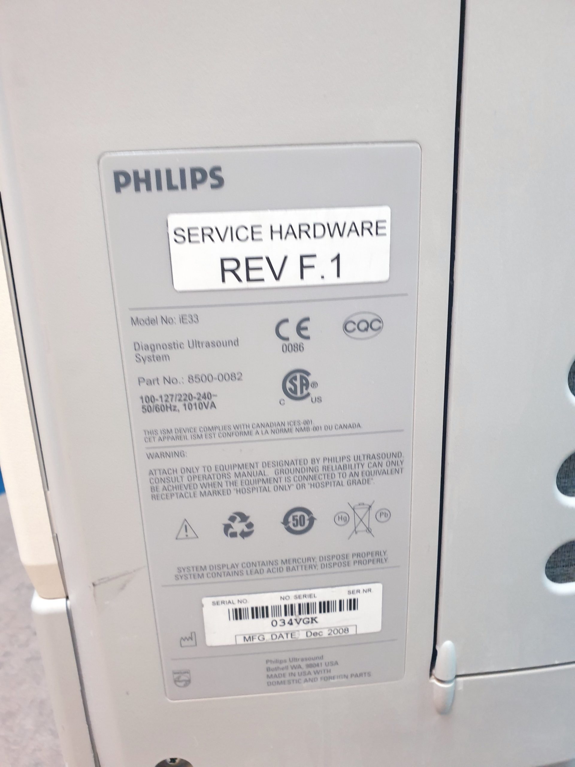 Philips IE33 IE 33 – Ultraschall- DEFEKT thumbnail 14