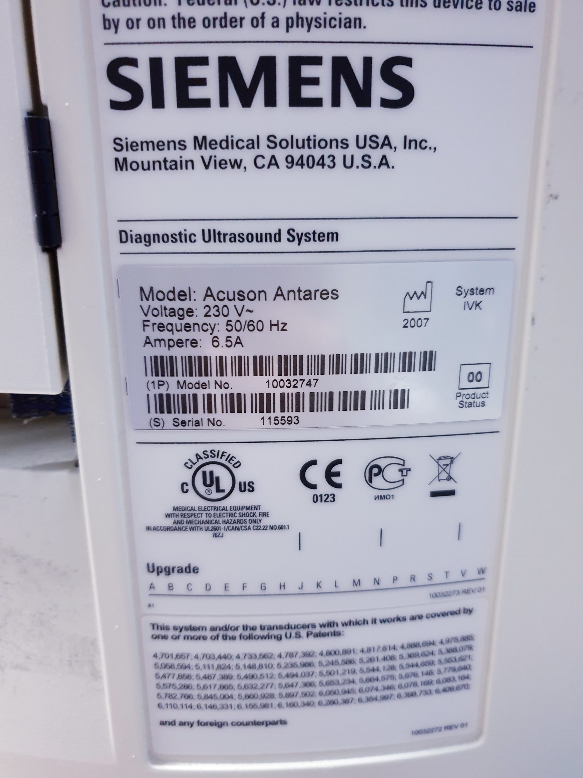 Siemens Acuson Antares Ultraschall Gerät mit 3 Sonden CH4-1 + PX4-1 + VFX9-4 thumbnail 31