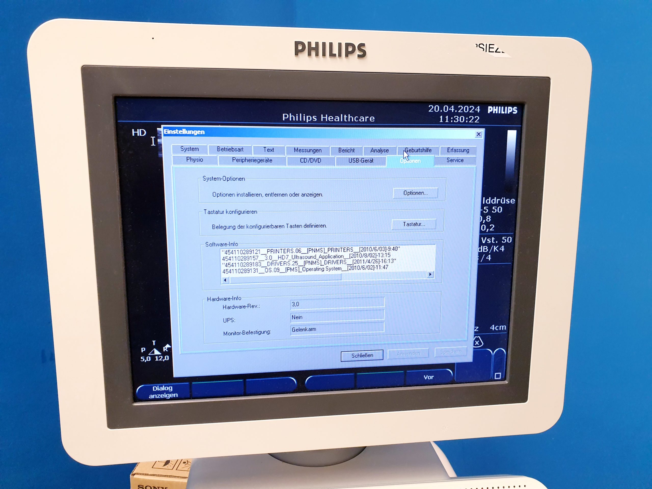 Philips HD7 XE Ultraschallgerät + S4-2 Echo Sonde + L12-5 Linear – Kardio- Doppler – Farbdoppler thumbnail 17