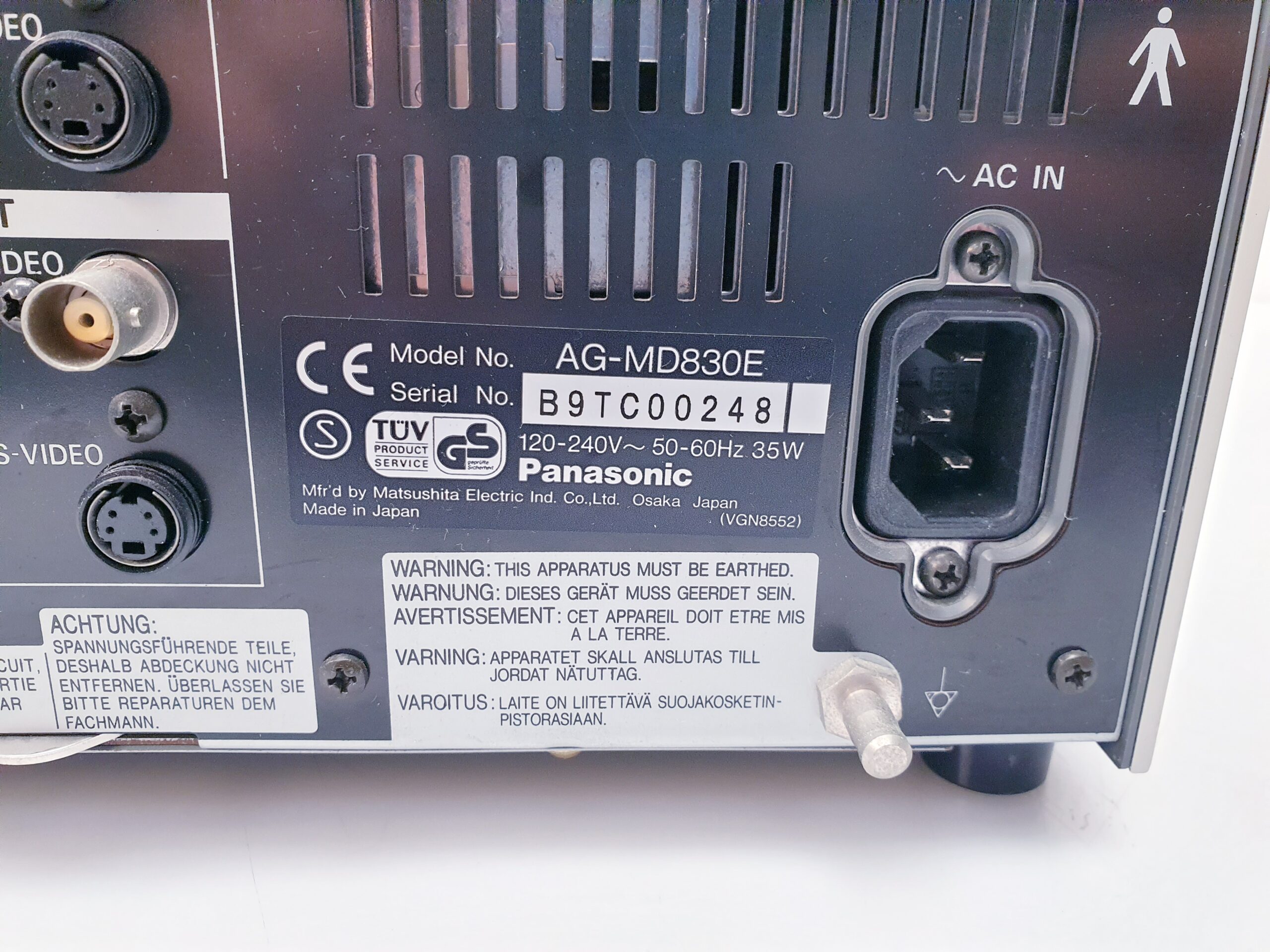 Panasonic AG-MD830 VCR Videorekorder thumbnail 3