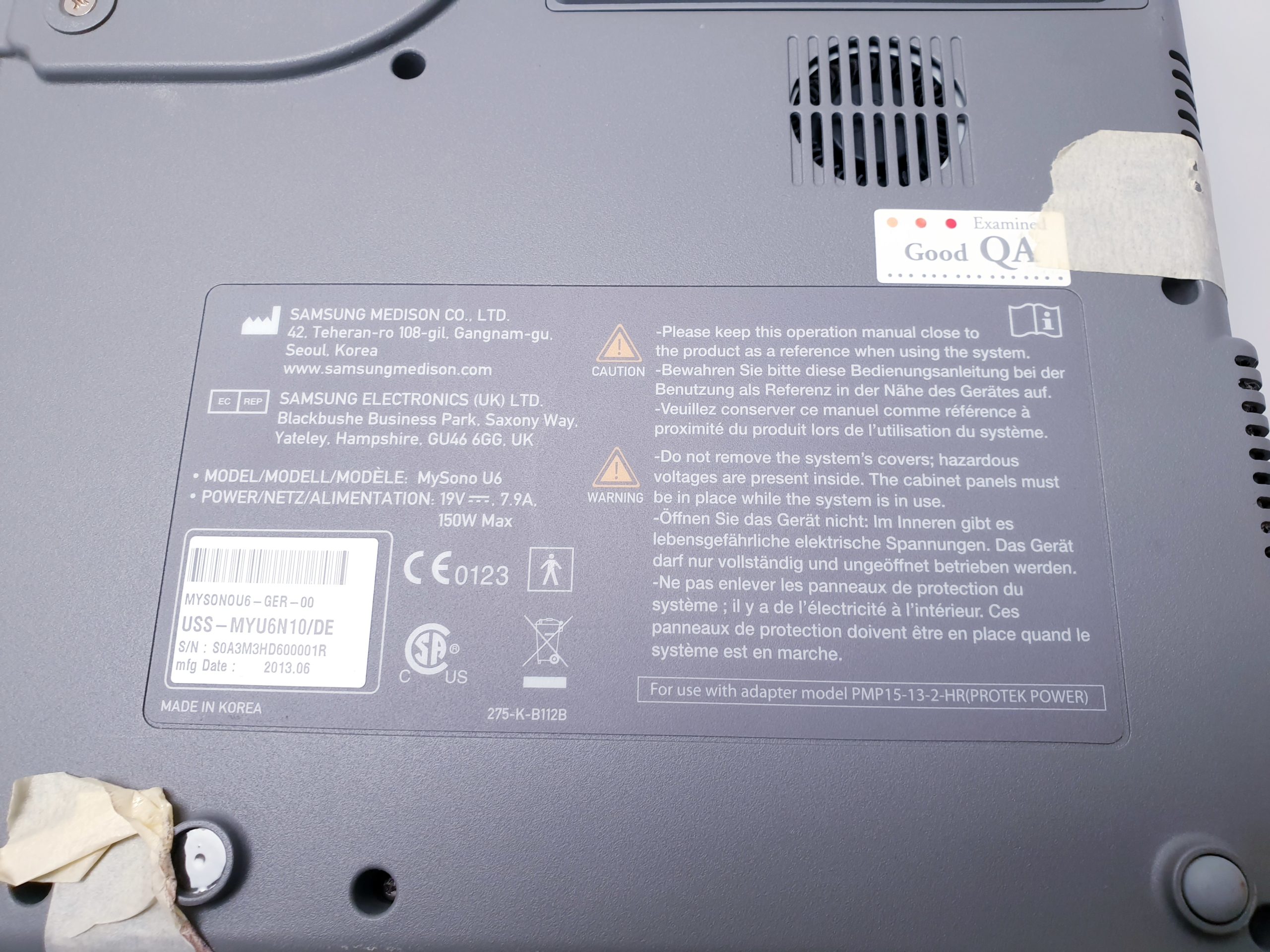 SAMSUNG MySono U6 Ultraschallgerät 2013 – Ersatzteilträger thumbnail 14