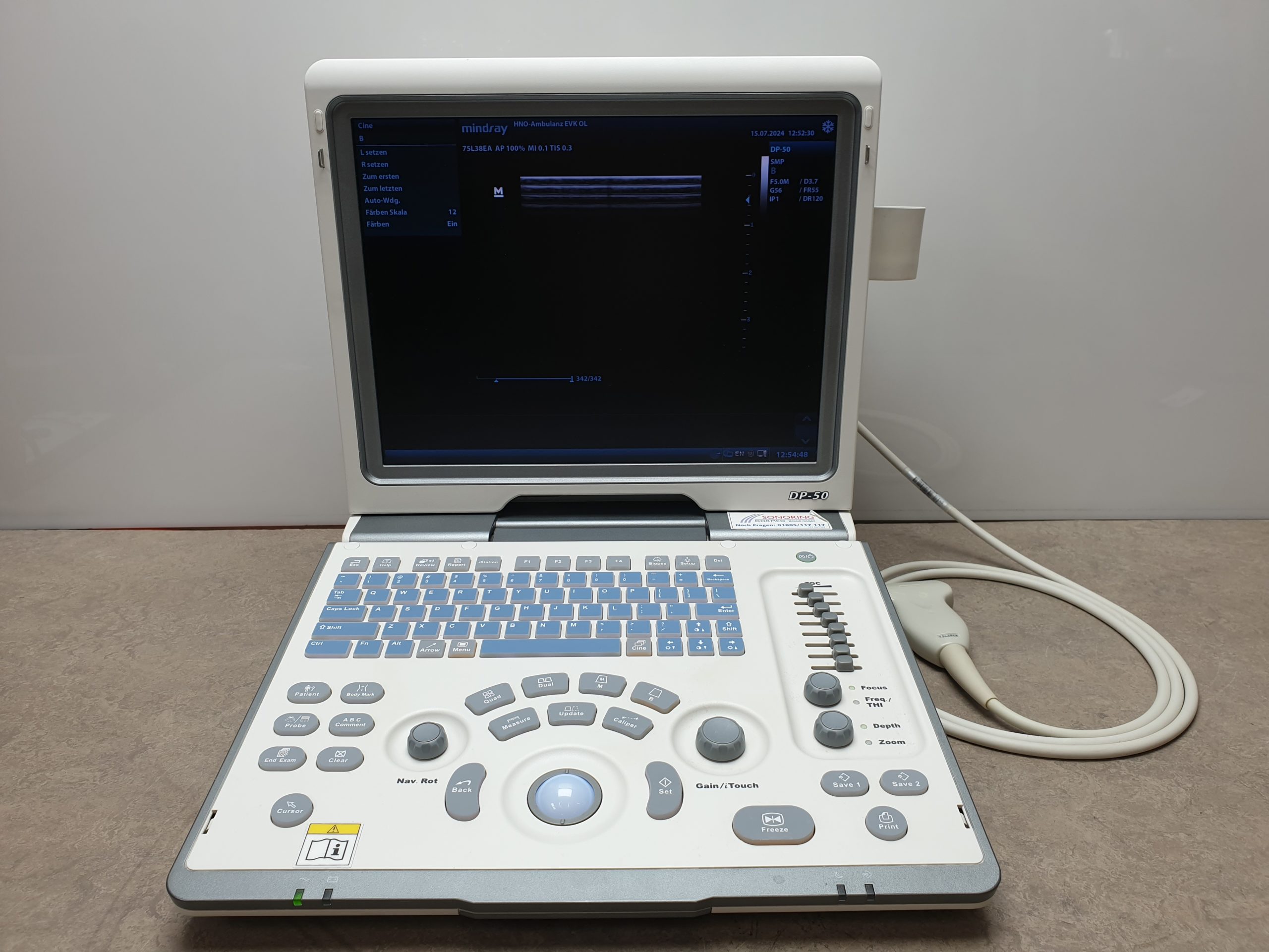 Mindray DP-50 DP50 mit 75L38 Linear Sonde thumbnail 3