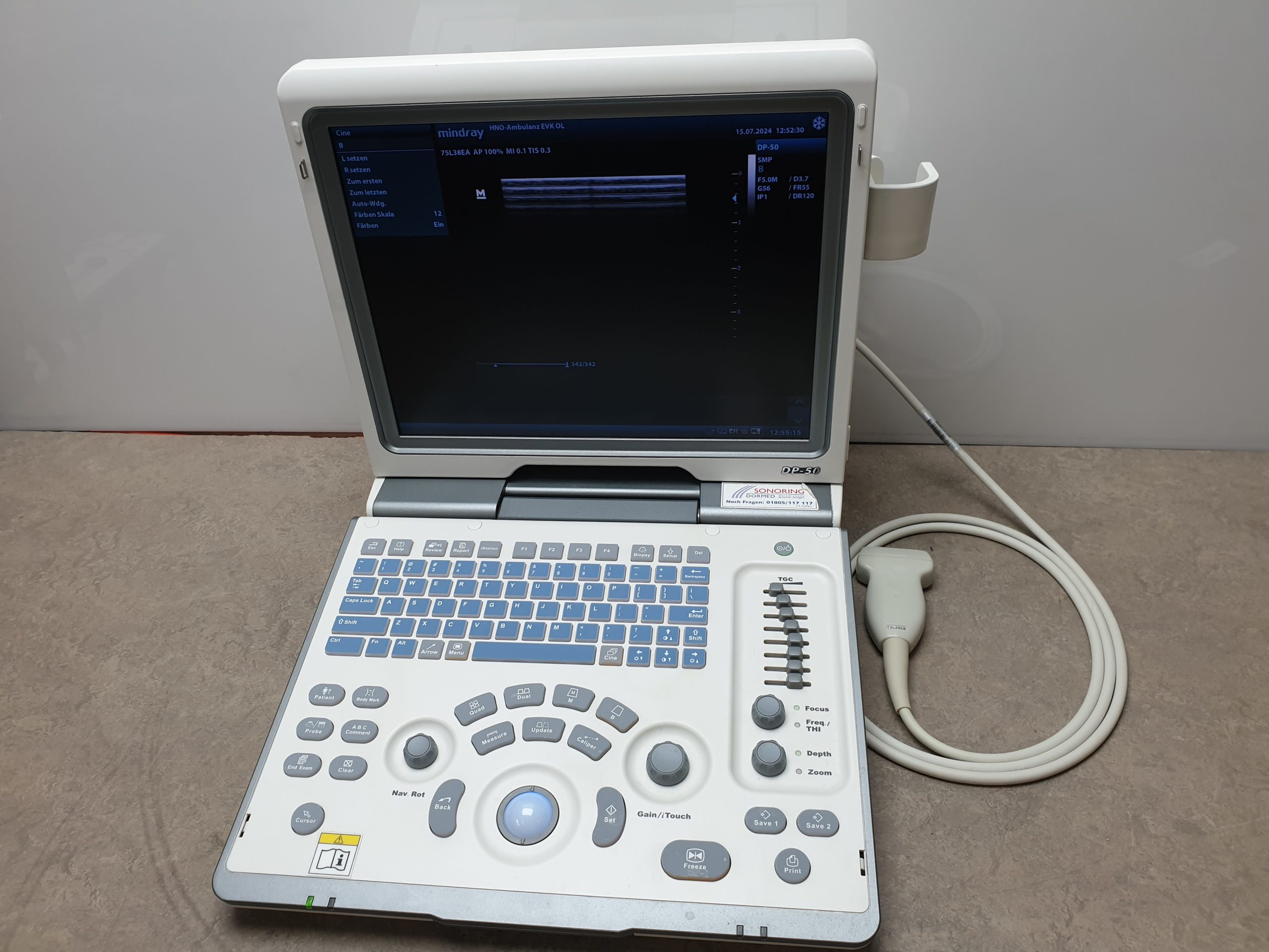 Mindray DP-50 DP50 mit 75L38 Linear Sonde thumbnail 4