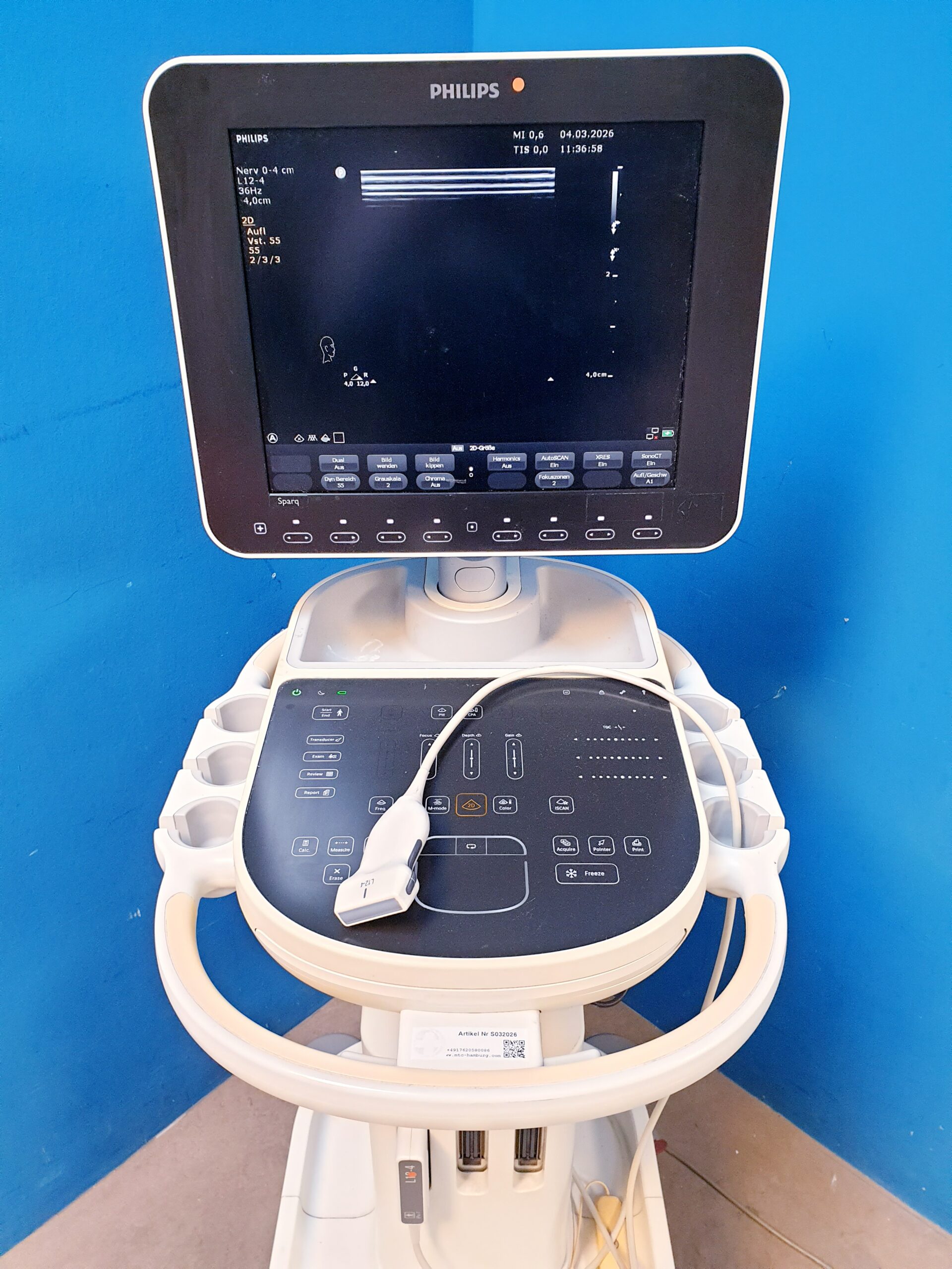 Philips Sparq Farbdoppler + L12-4 Linear Sonde thumbnail 10