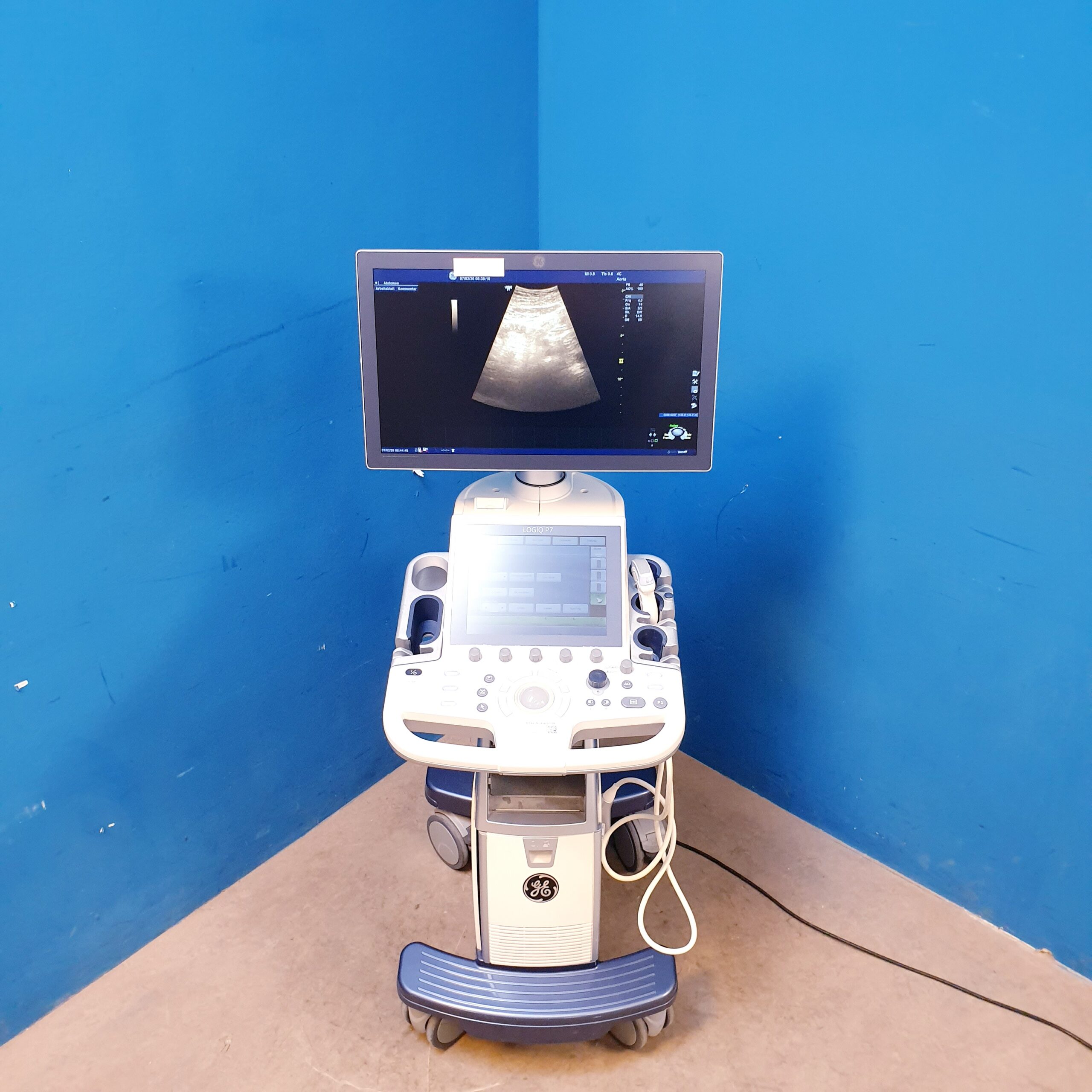 GE Logiq P7 P 7 + 4C konvex Sonde Ultraschallsystem thumbnail 3