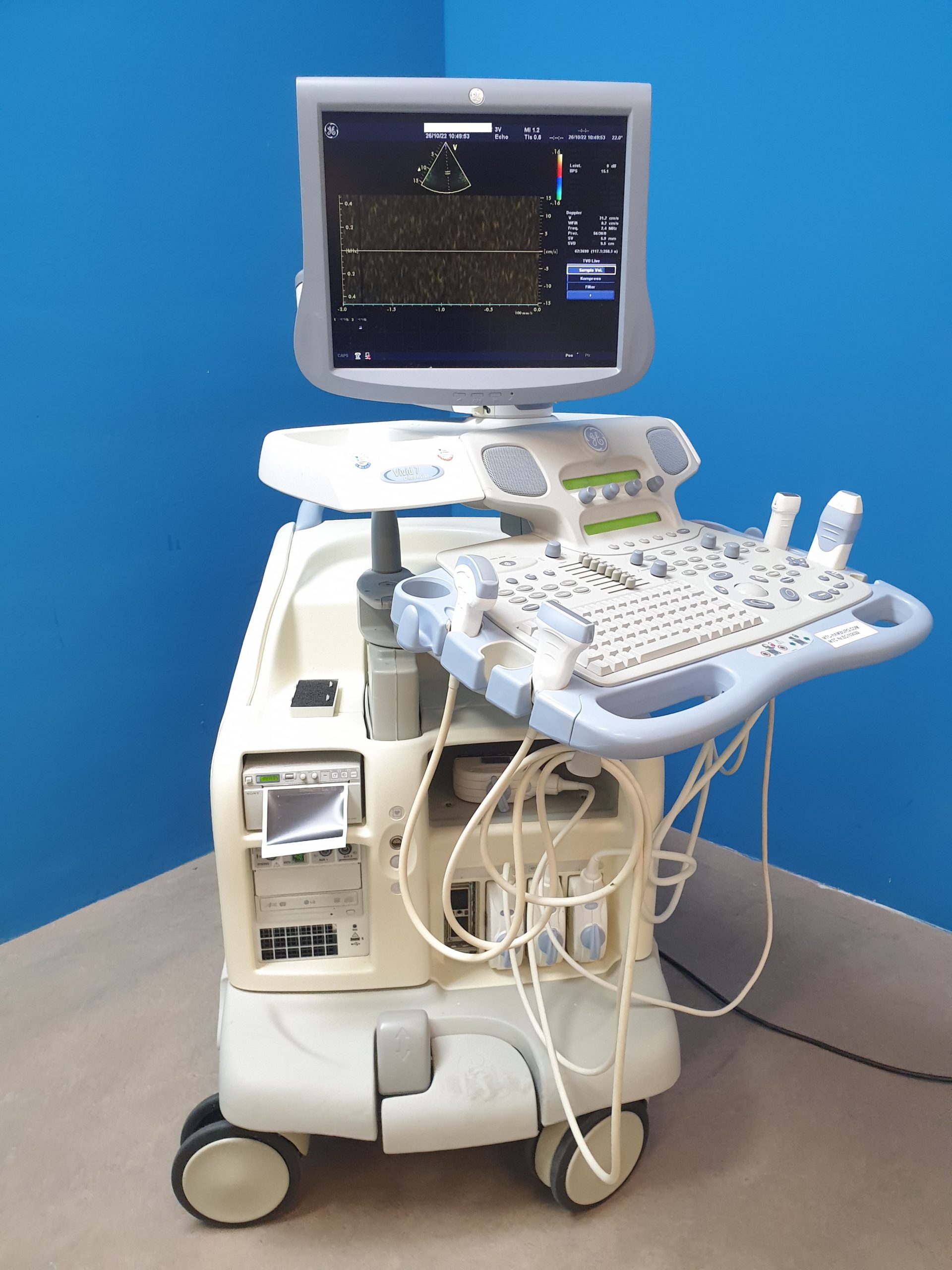 GE Vivid 7 Dimension mit GE M4S Echo Kardio Sonde + 9L Linear + 4C Konvex + 3V Volumencardio + 6TC TEE Sonde thumbnail 18