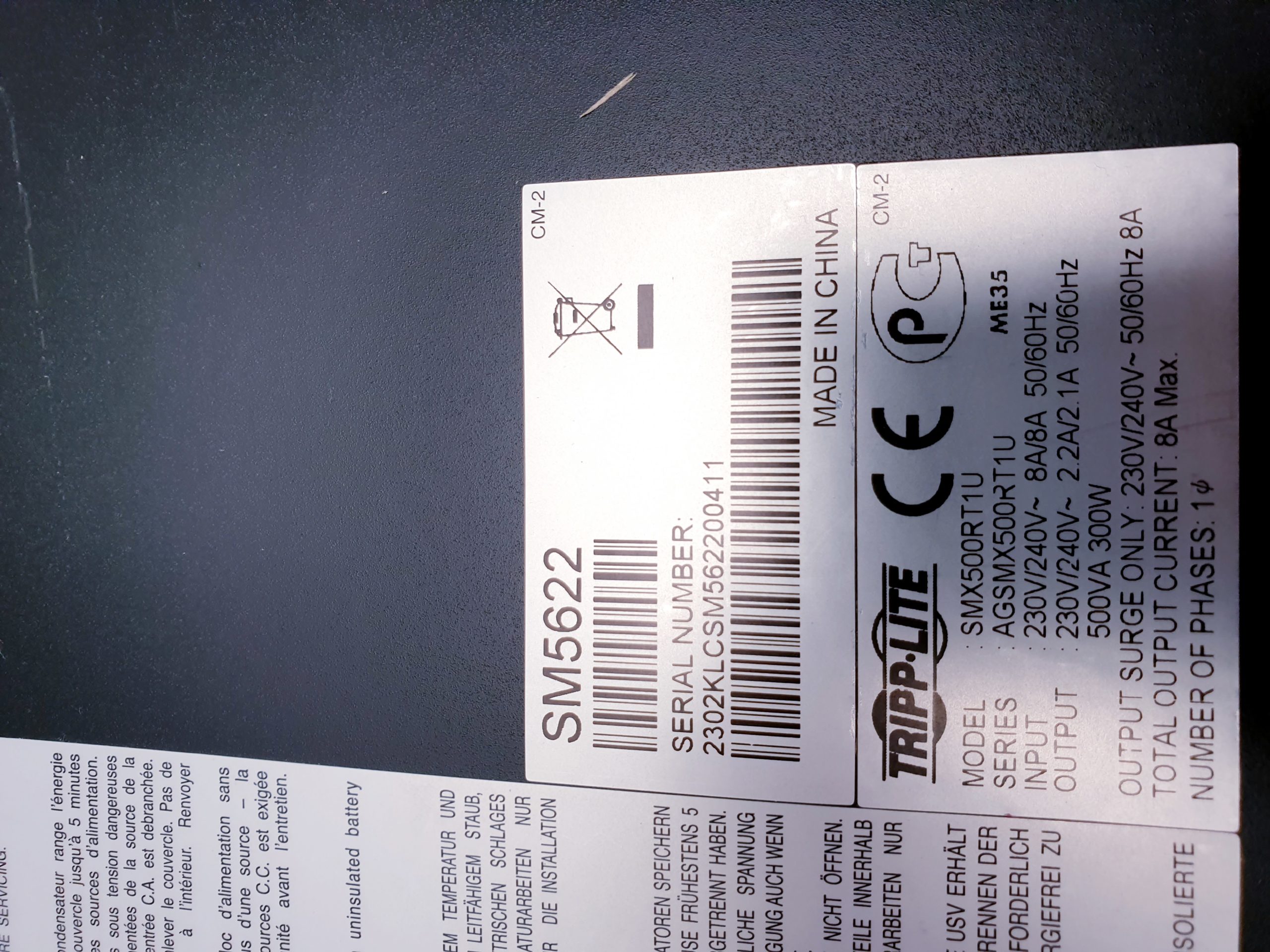 TRIPP-LITE SmartPro SM5622 – SMX500RT1U UPS USV thumbnail 9