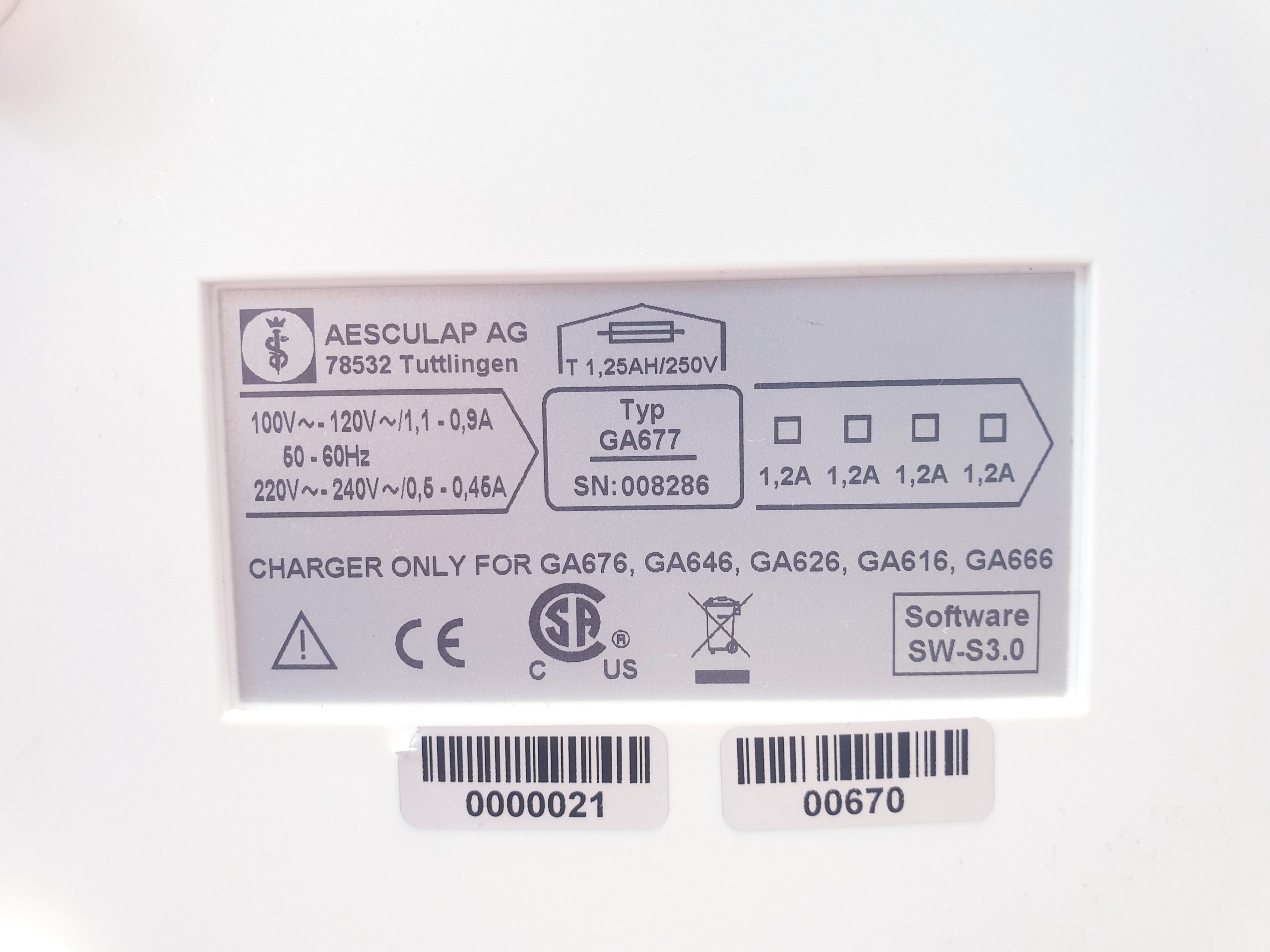 Aesculap Acculan GA677 Battery Charger 3Ti Batterie Ladegerät thumbnail 2