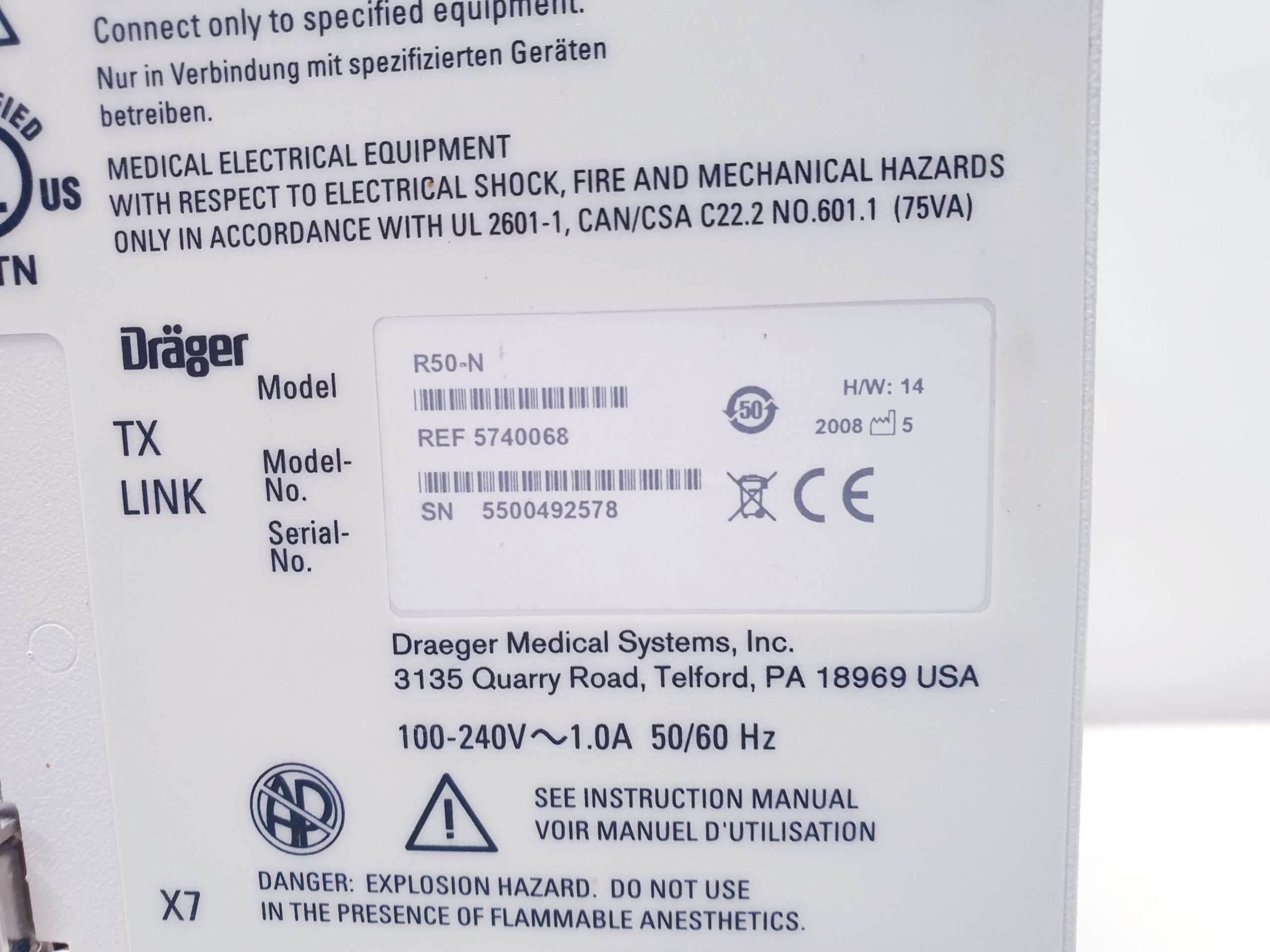Draeger R50-N Patient Monitor Printer/Recorder thumbnail 2